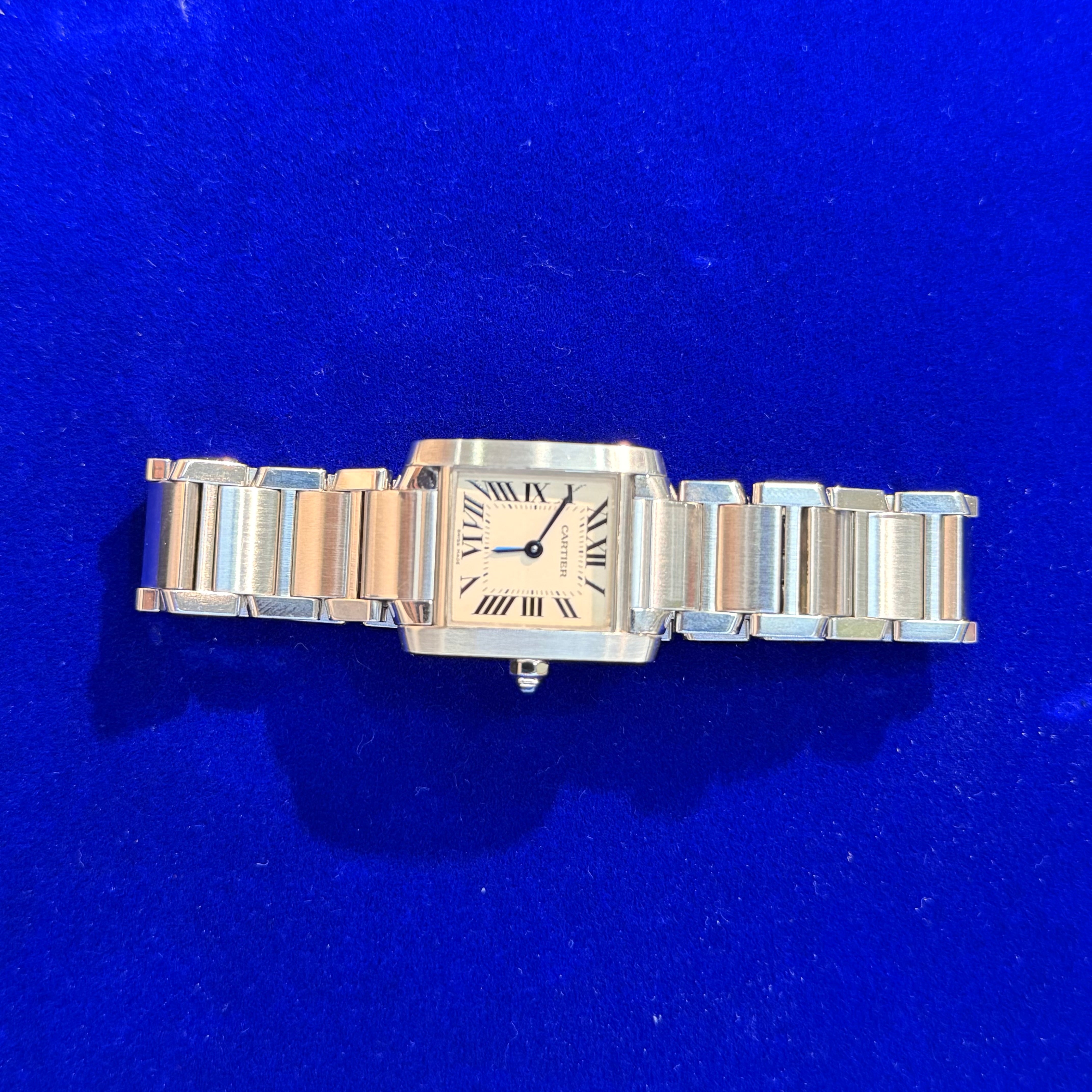 Small Tank Francaise Cartier Stainless Steel Watch 6.5"