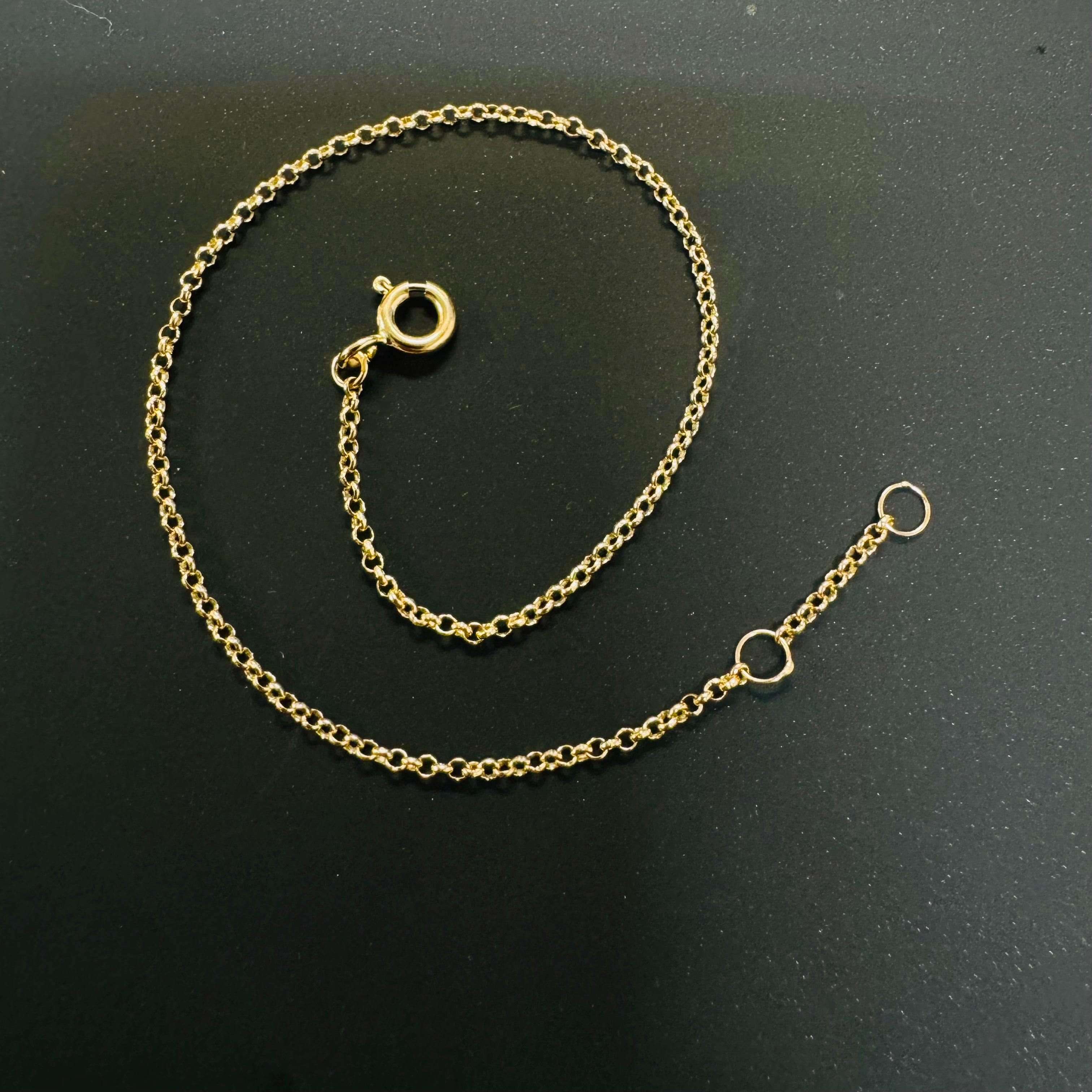 6.5-7” 1mm Rolo Chain Bracelet 14K Yellow Gold