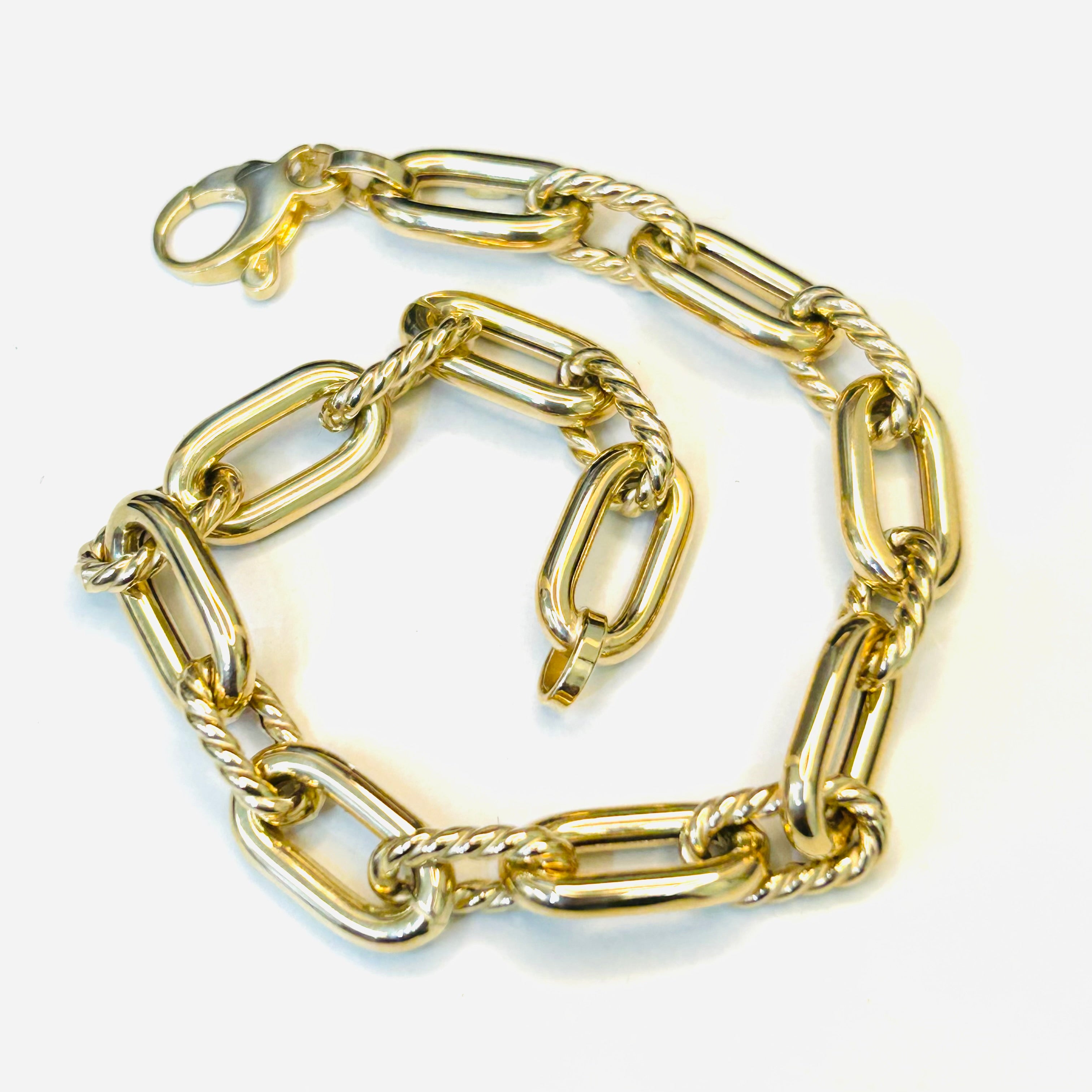 7.9mm 14K Yellow Gold Link Bracelet 7.5"