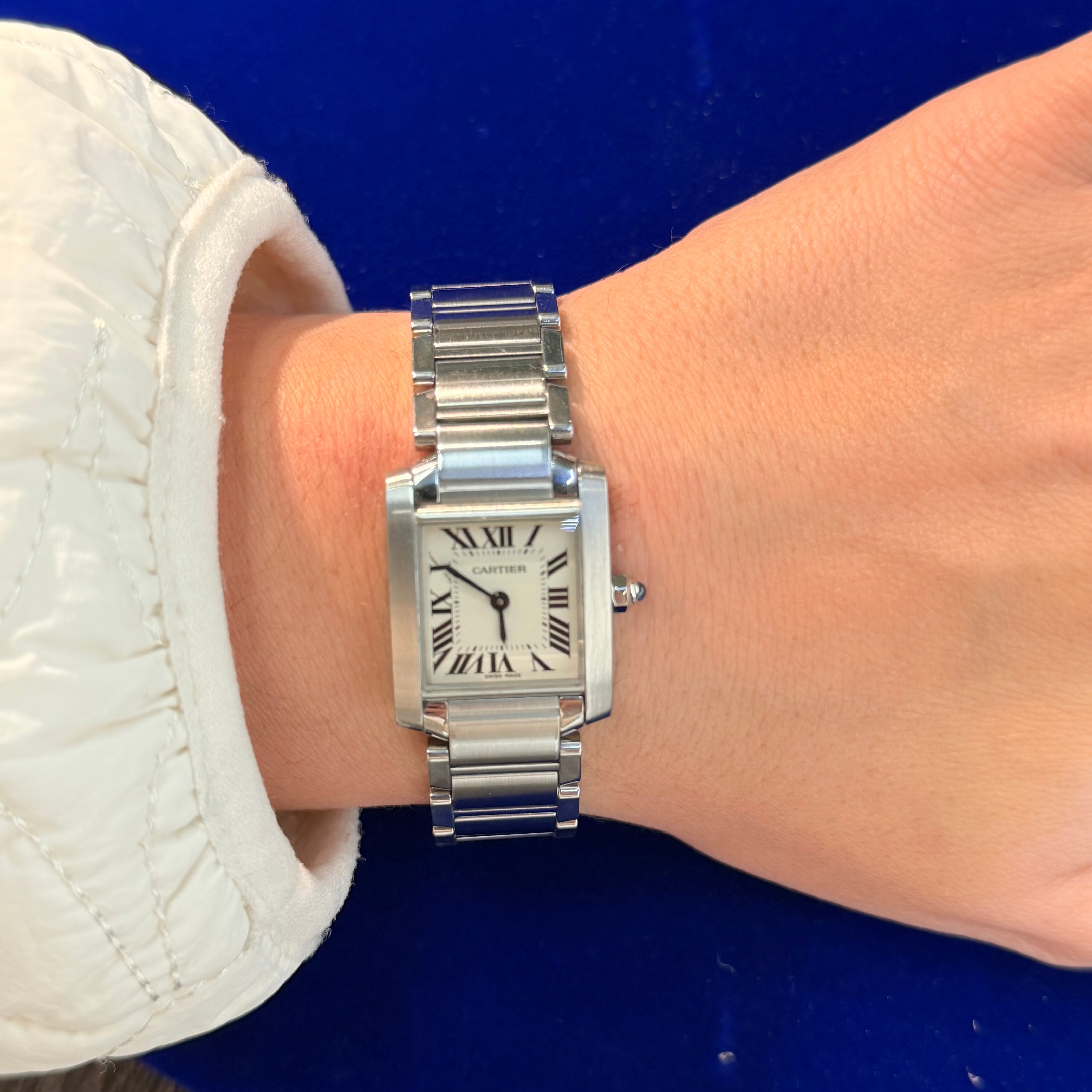 Small Tank Francaise Cartier Stainless Steel Watch 6.5"