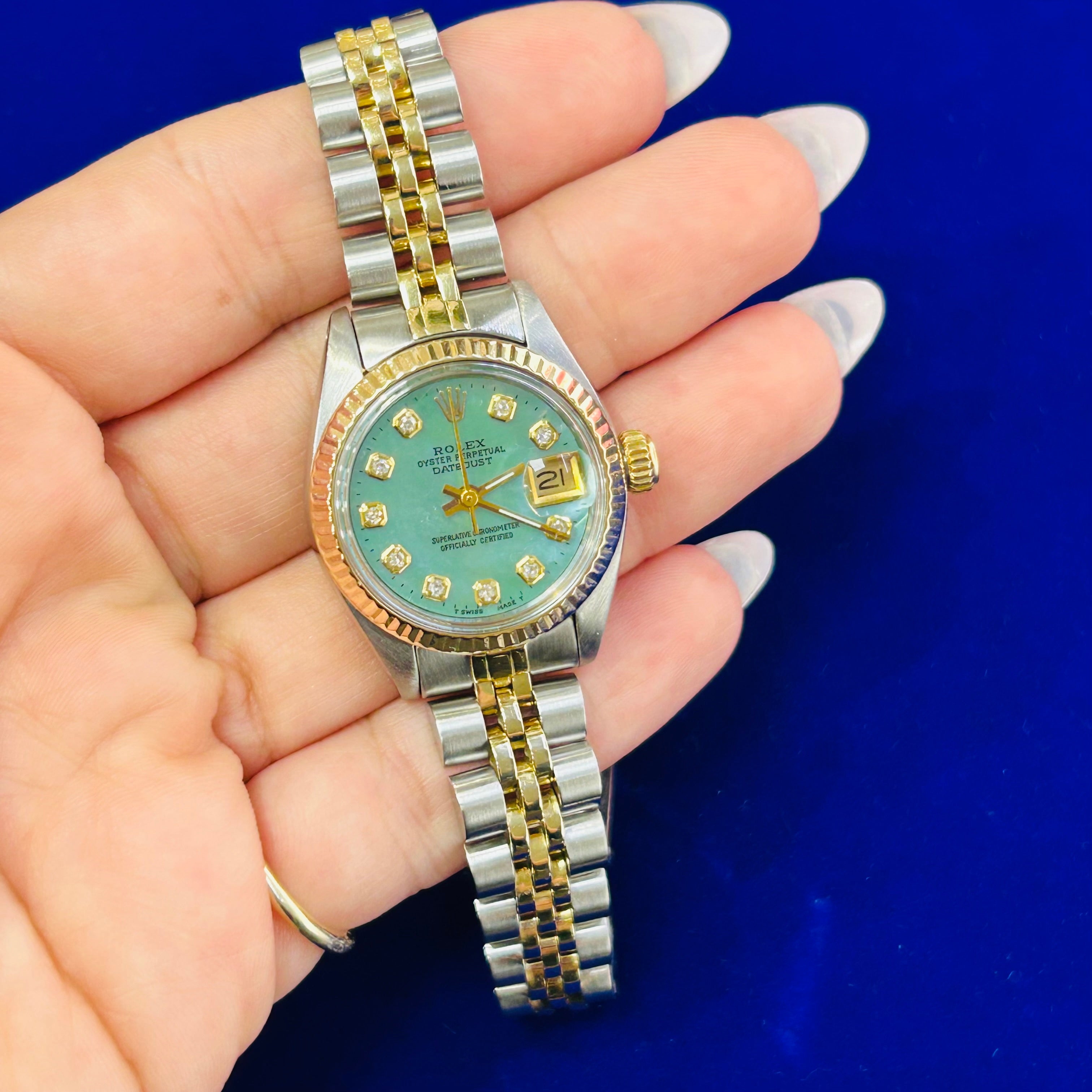 Vintage Stainless Steel and Gold 26MM Oyster Perpetual Datejust Rolex Watch 1981