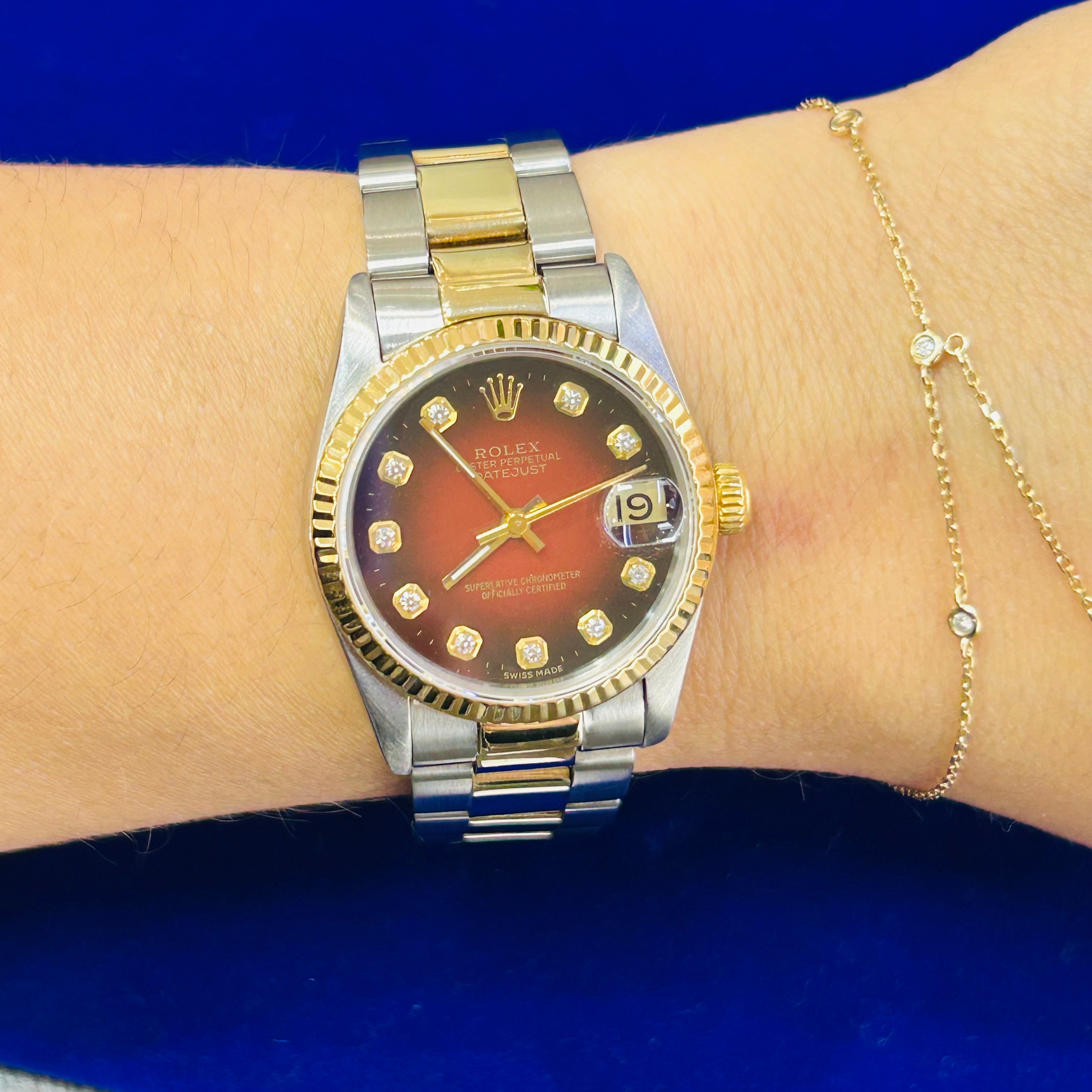 Vintage Stainless Steel and 18K Gold 31mm Oyster Perpetual Datejust Rolex Watch