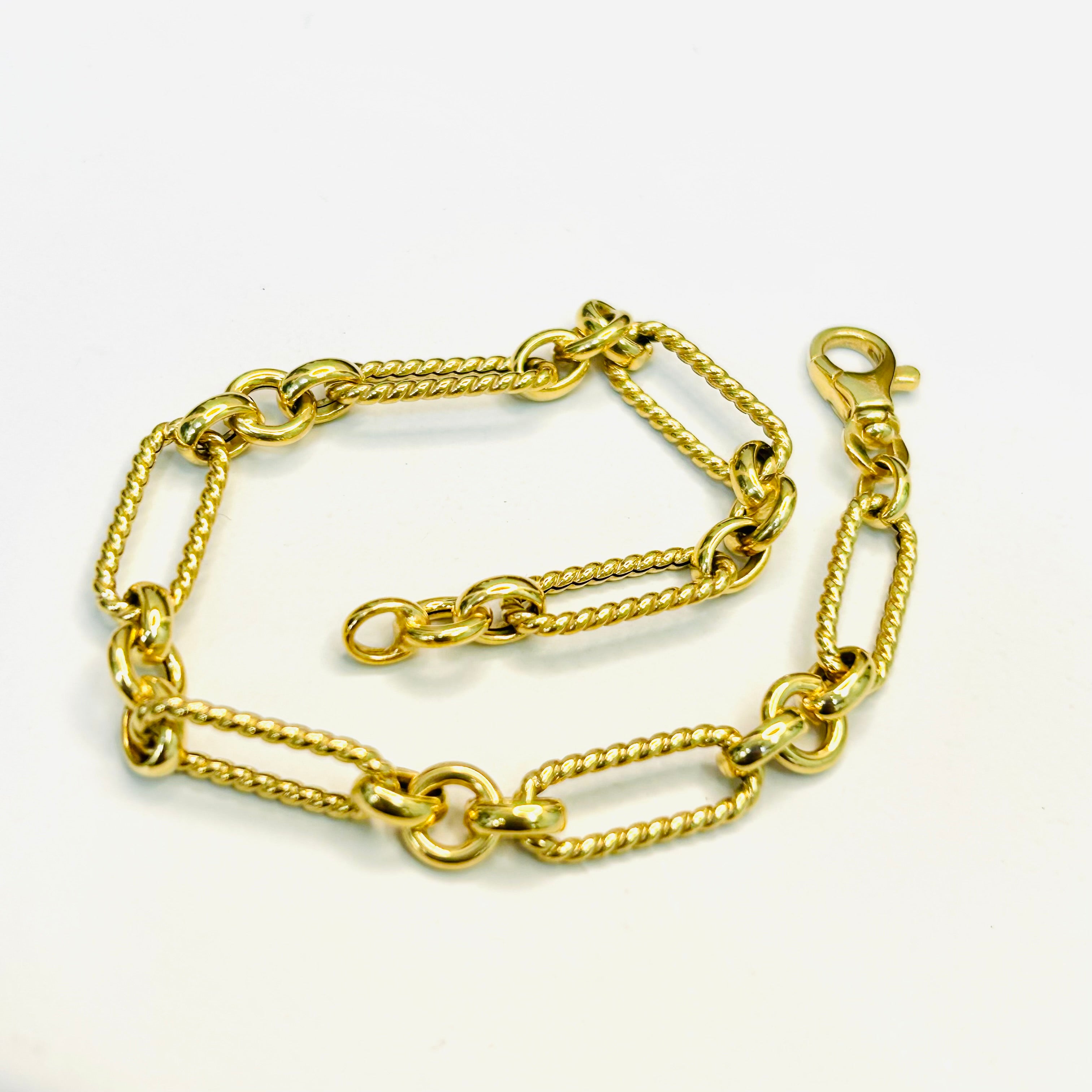 6.5mm 14K Yellow Gold Link Bracelet 7.75”