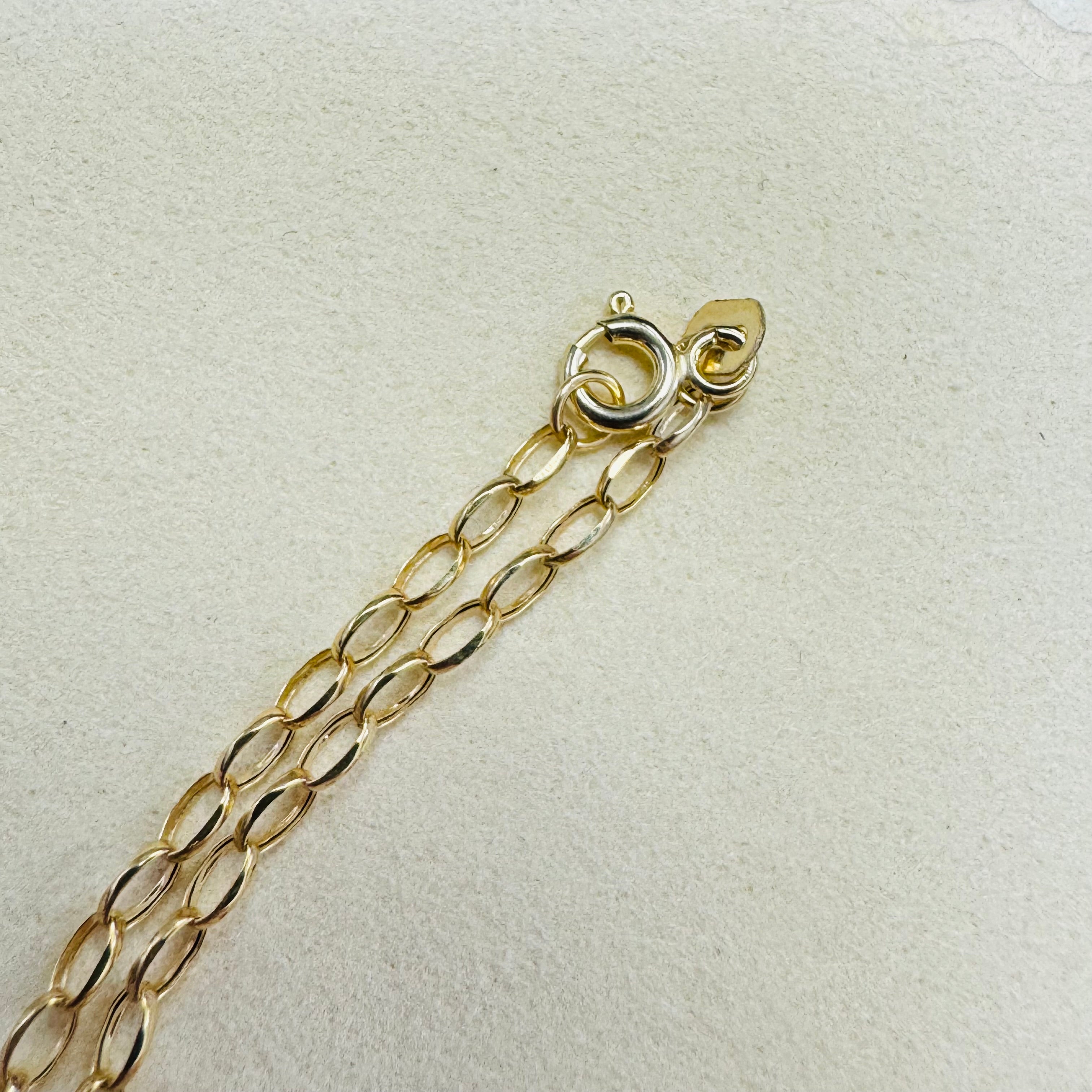 17” 2.5mm Solid 10K Yellow Gold Sparkly Oval Rolo Chain