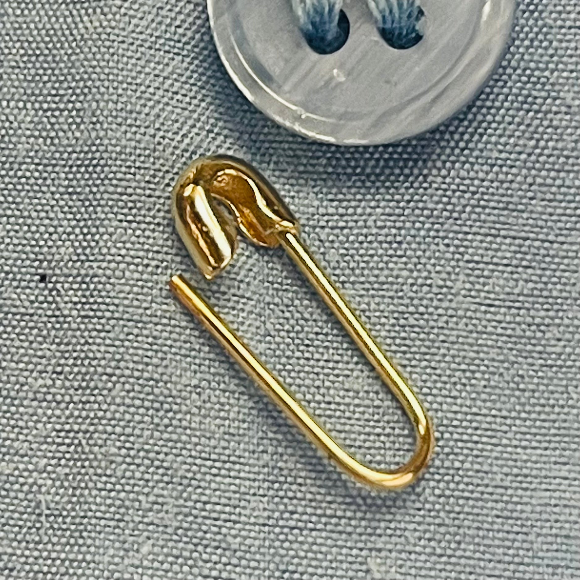 Solid 14K Gold Mini Safety Pin Clasp Connecter