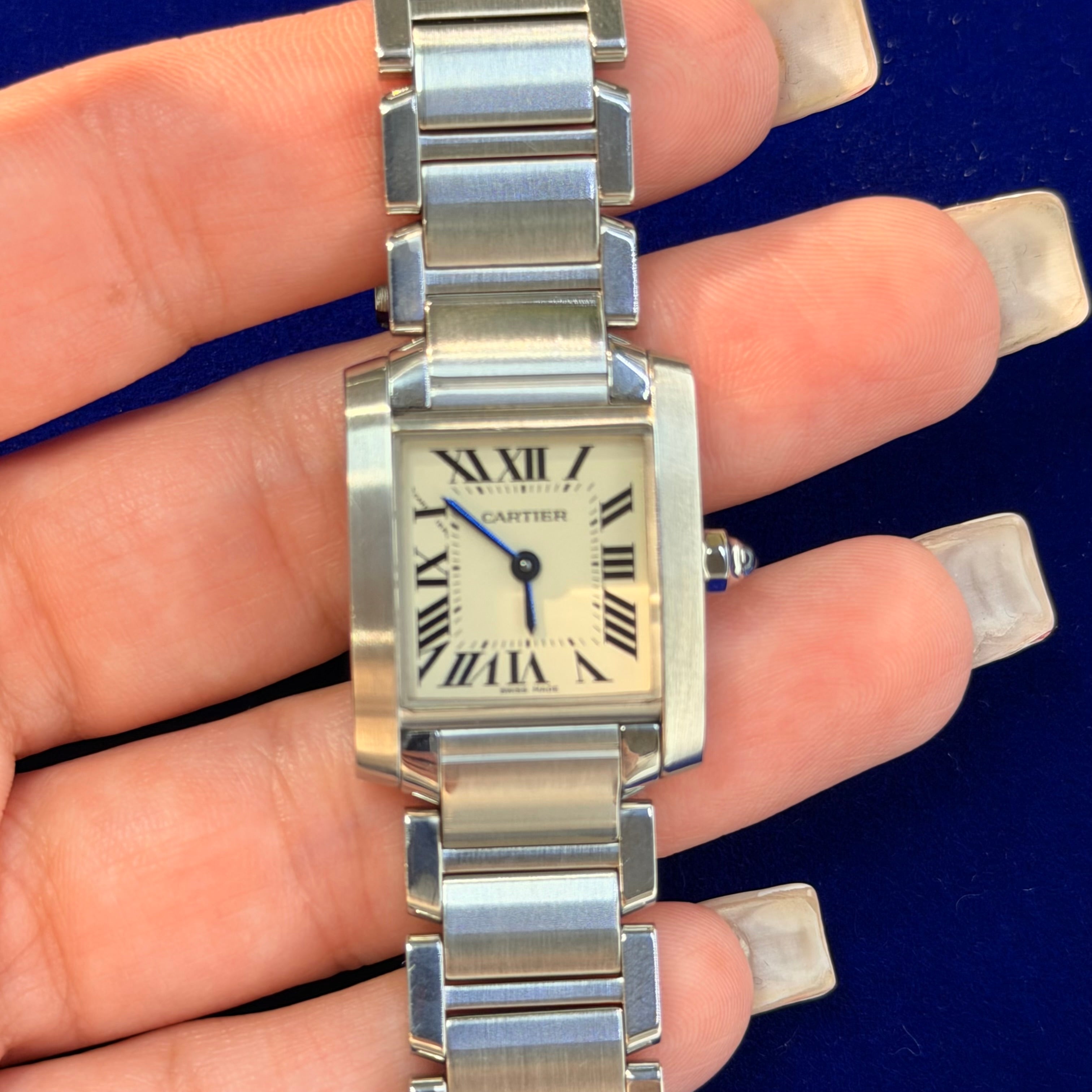 Small Tank Francaise Cartier Stainless Steel Watch 6.5"