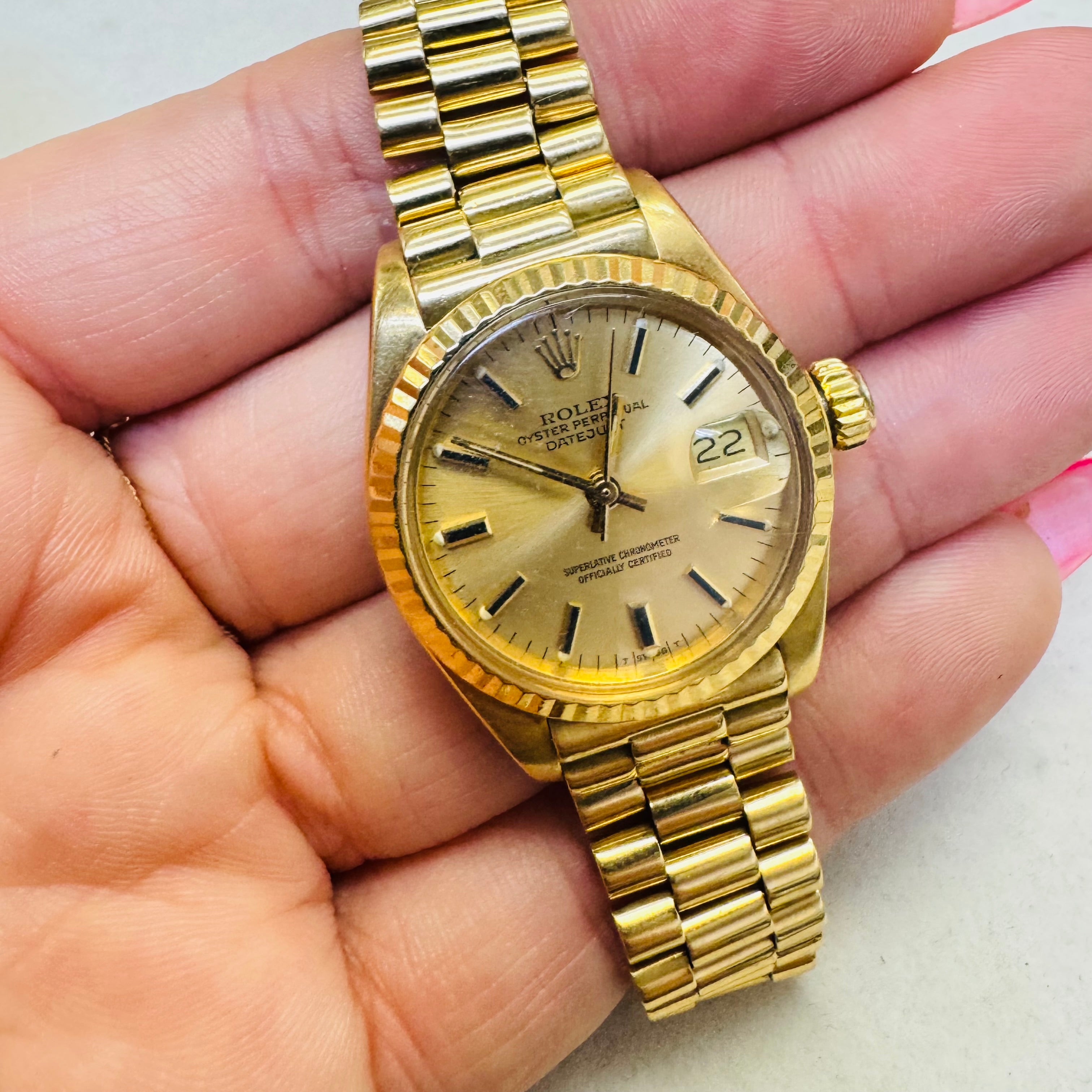 26MM 18K Yellow Gold Rolex President Ref.6917 1979