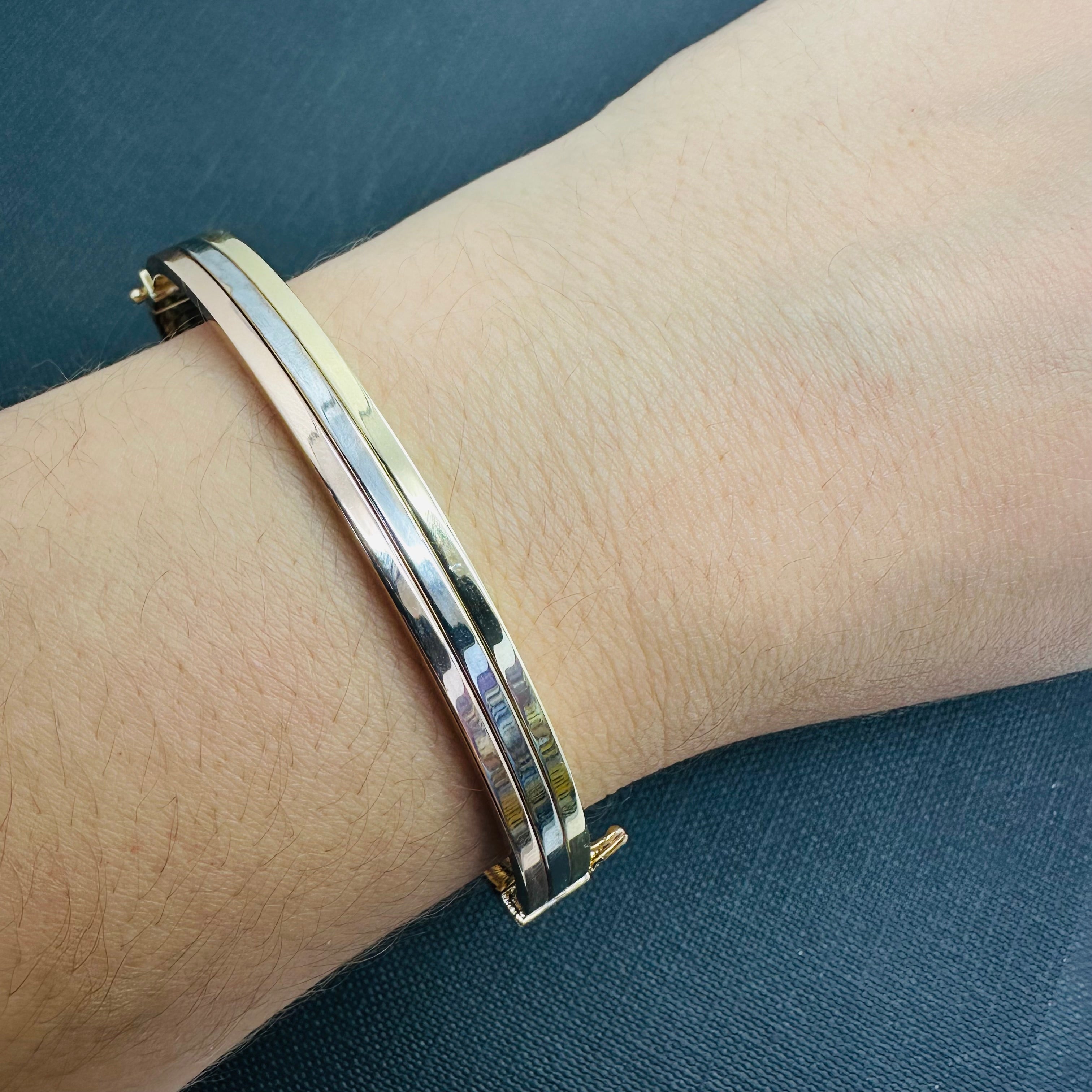 Nice! 14K Solid Tri color Gold Bangle