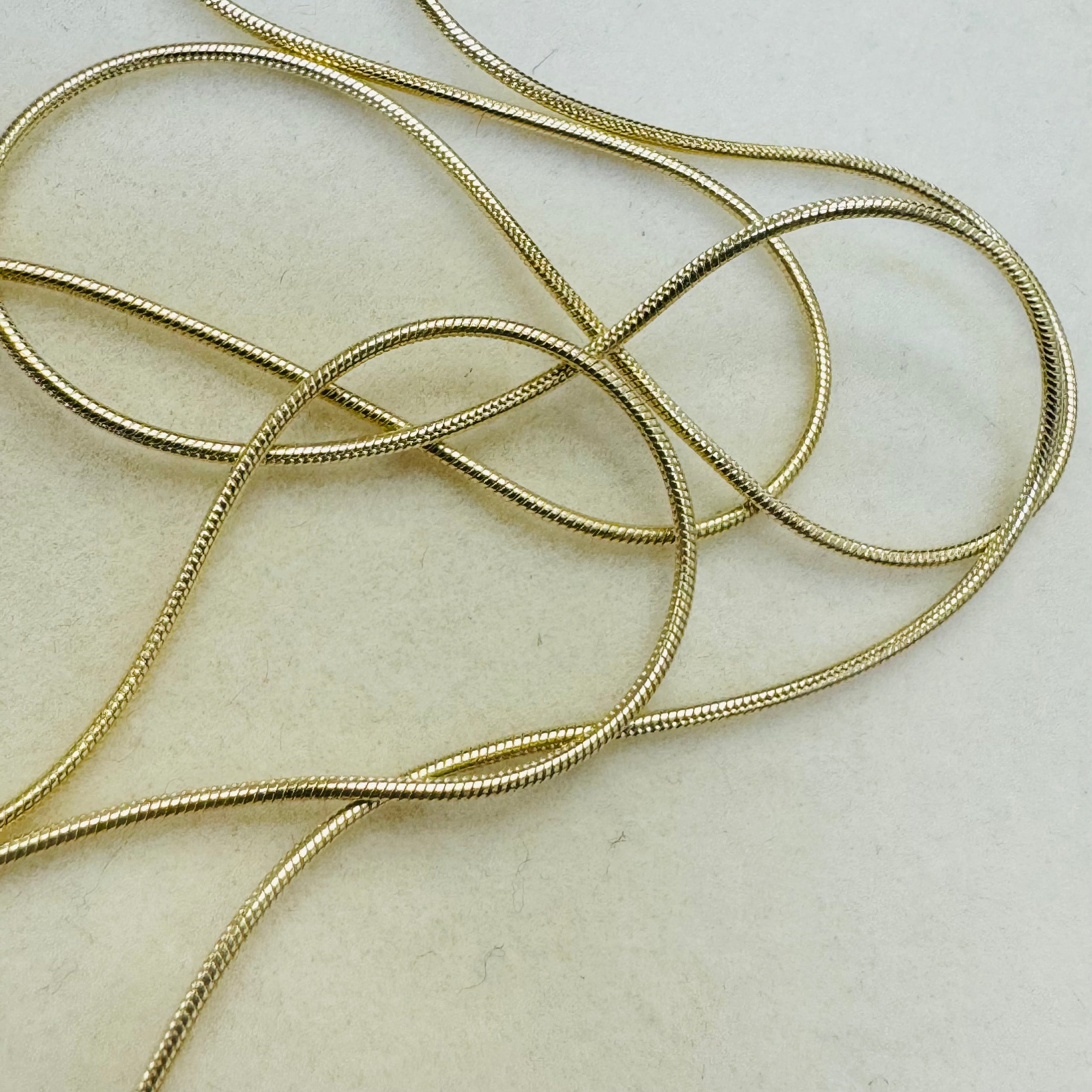 Solid 14K Yellow Gold Snake Chain 18”