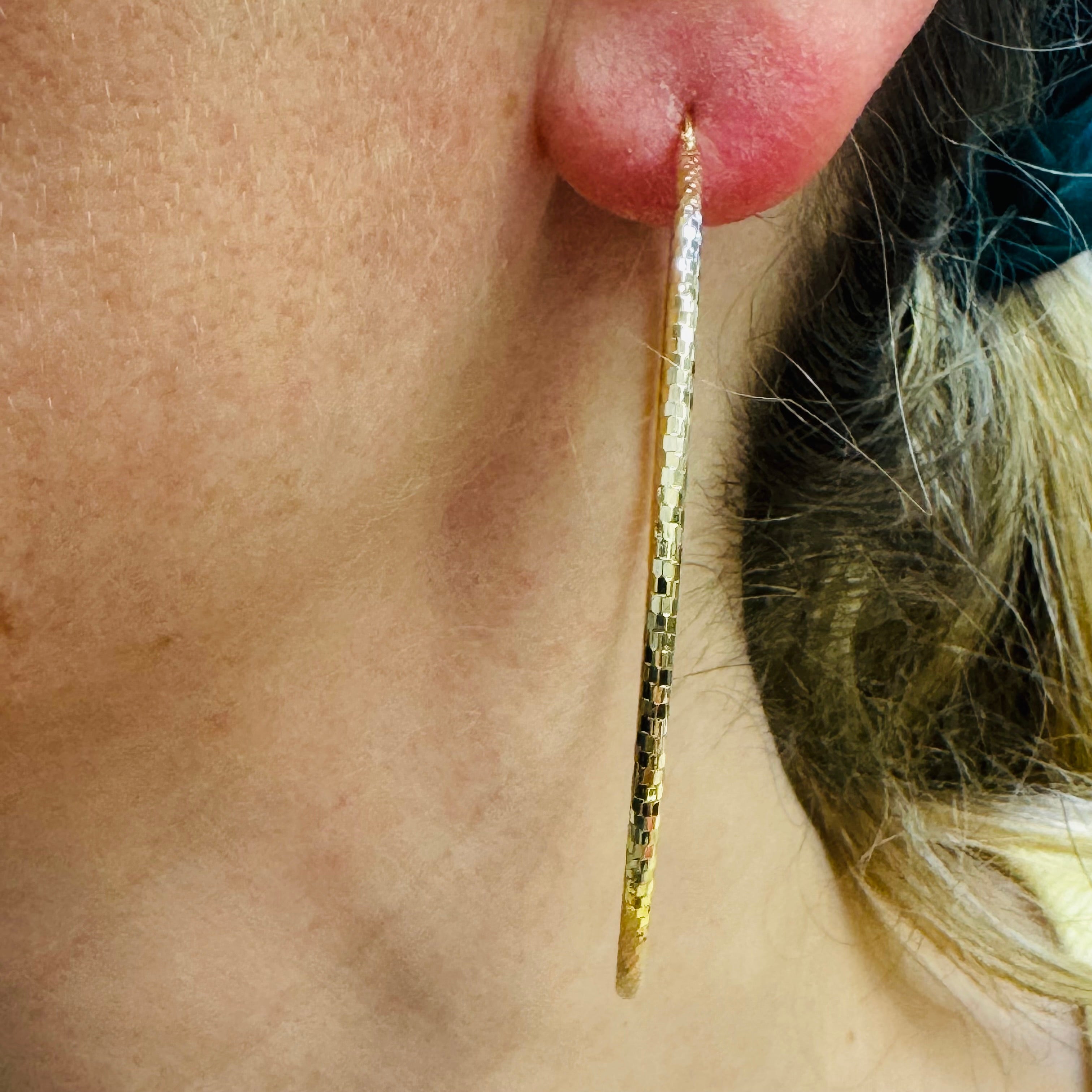 2.5” Shimmering 10K Yellow Gold Hoop Earrings
