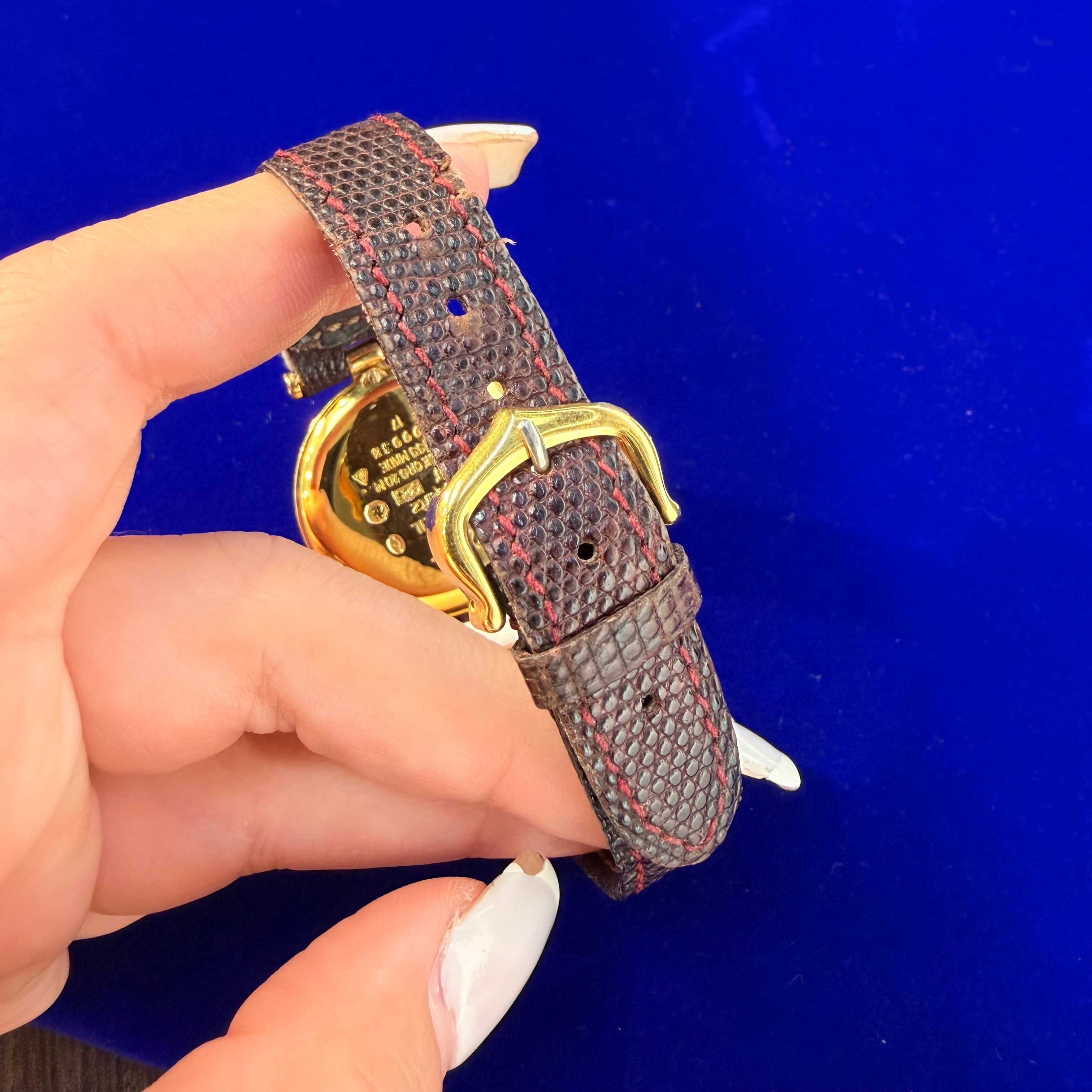 Cartier Vermeil Burgundy Dial Quartz Watch 31mm 8"