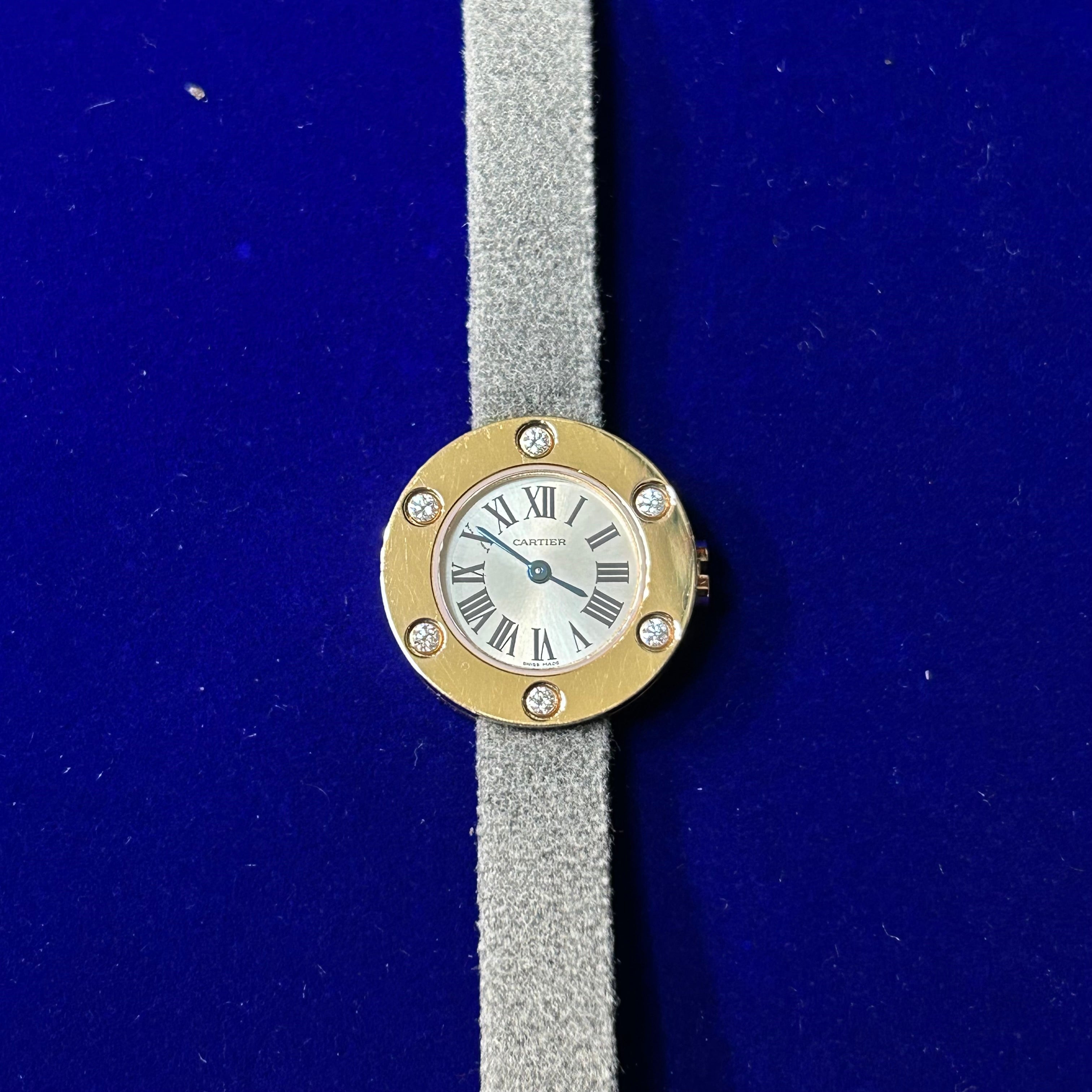 Cartier Love 23mm 18K Rose Gold Diamond-Set Quartz Watch 7.5"