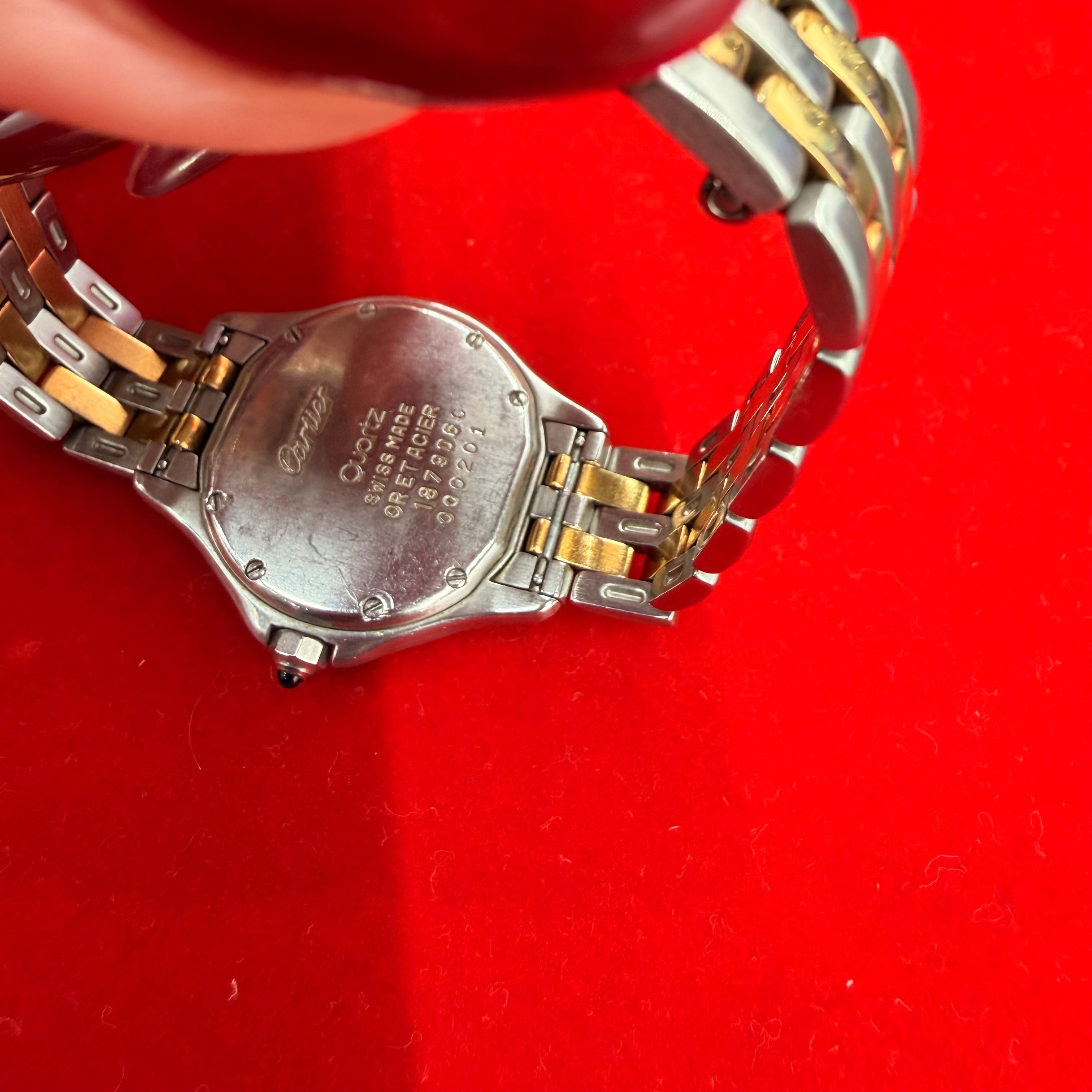 Cartier Cougar 18K & Stainless Steel Quartz Wrist Watch 6.75”