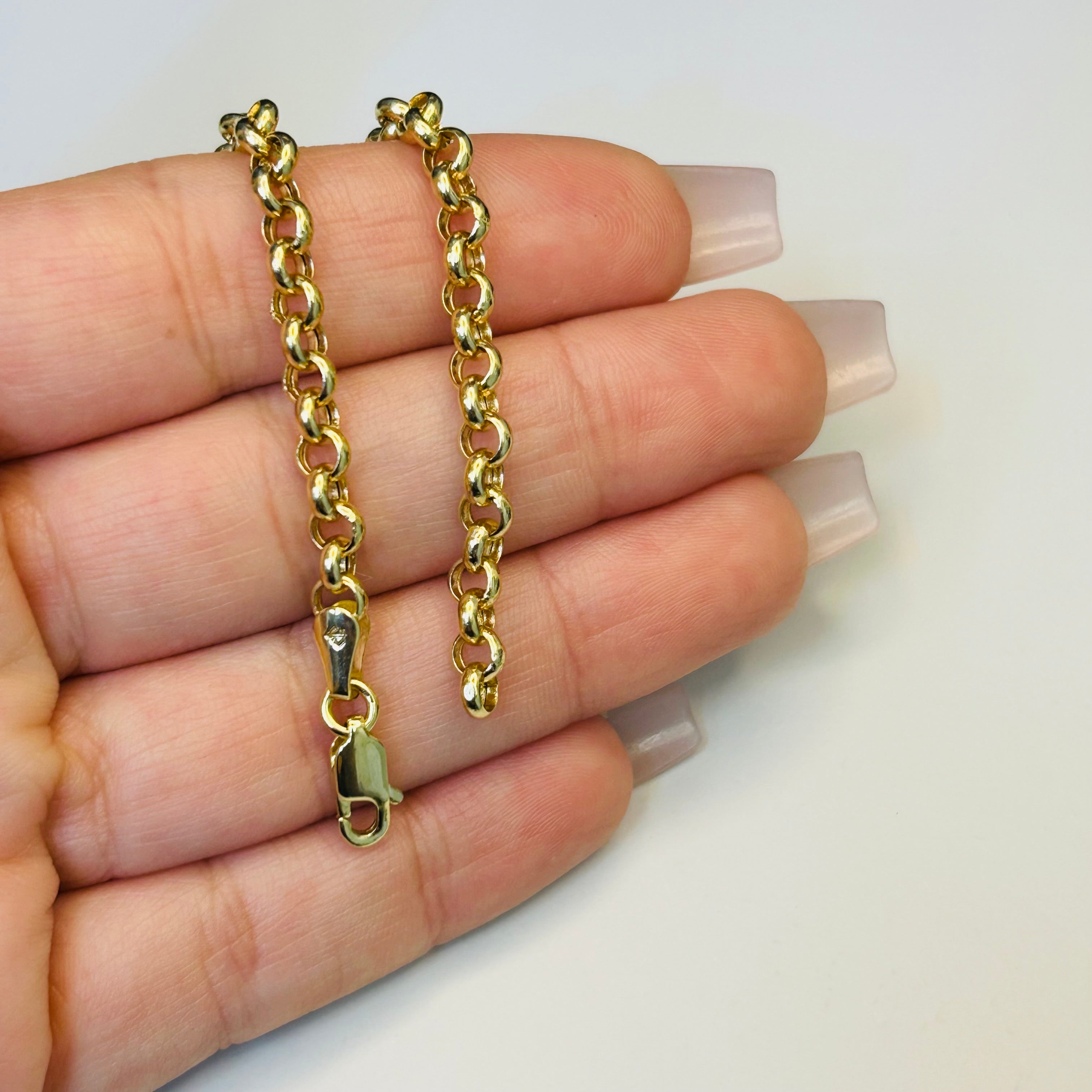 8” 10K 4.3mm 14K Yellow Gold Rolo Chain Bracelet