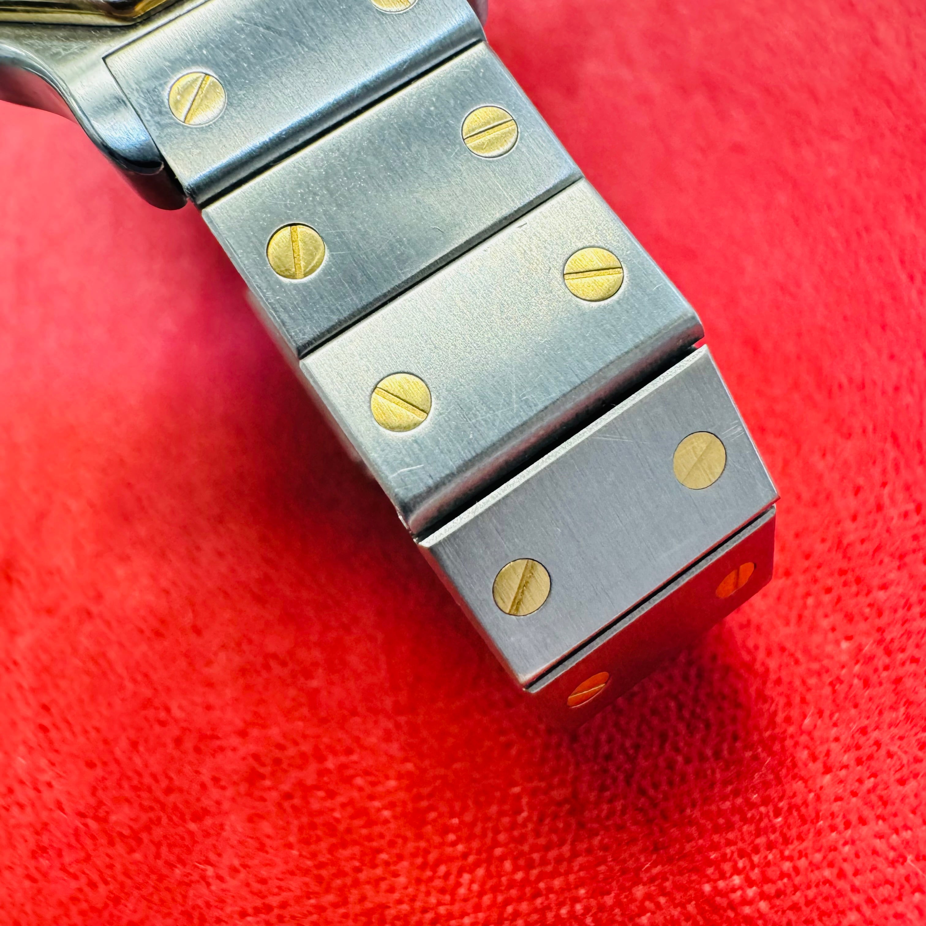 Cartier Octagon Santos Stainless Steel and 18K Yellow Gold Watch