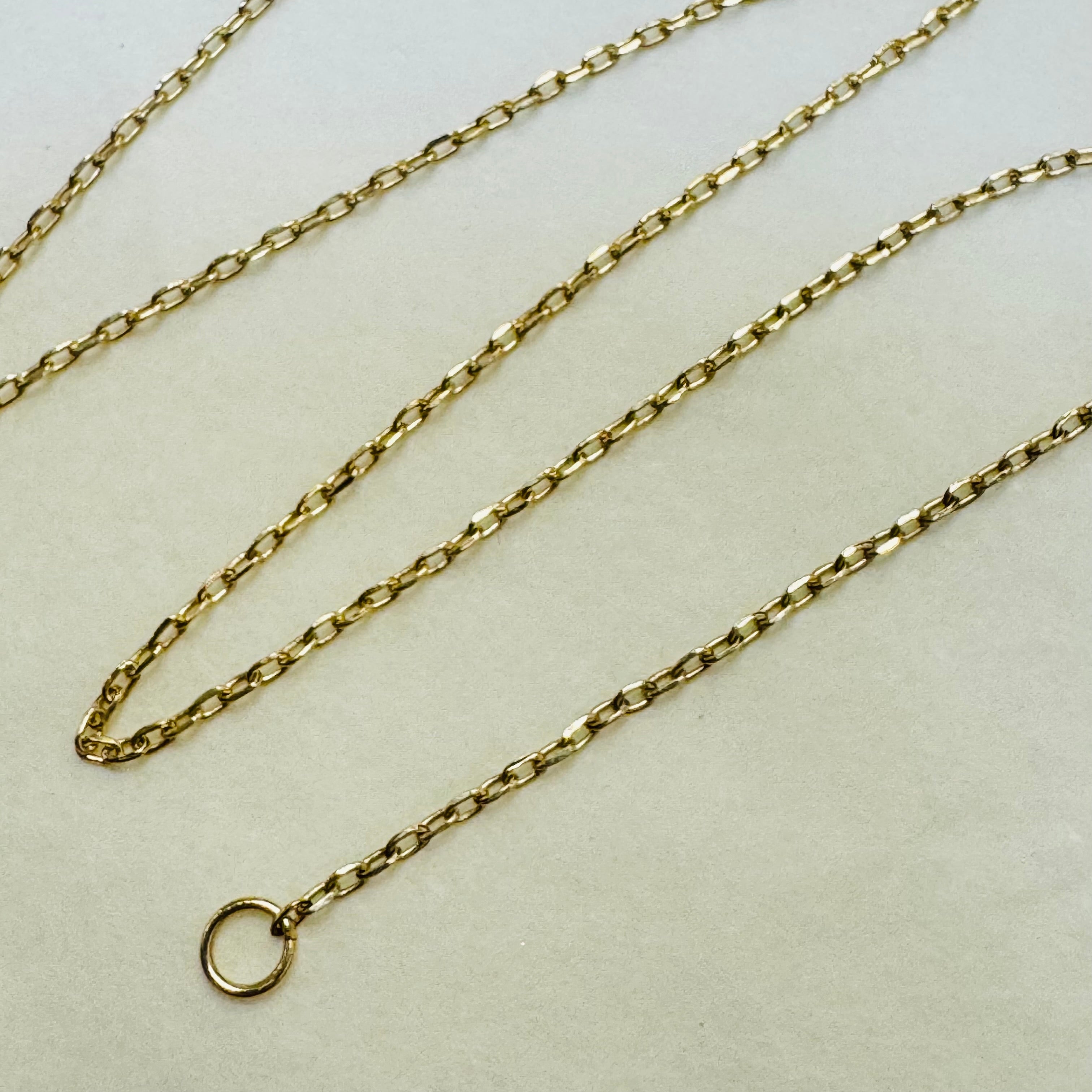 10K Yellow Gold Cable Chain Anklet 1mm 10”