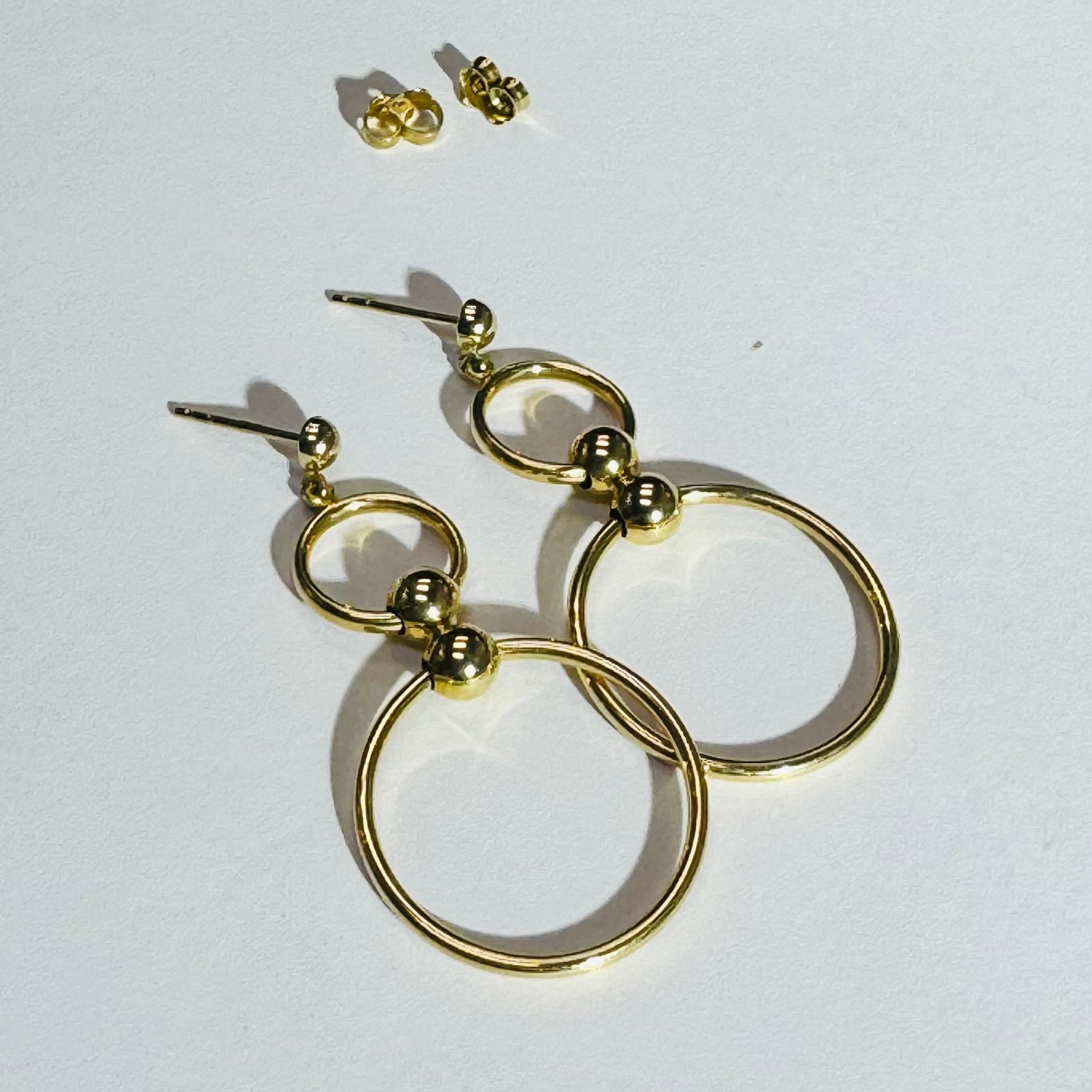 Fabulous 1.75" Door Knocker  14K Yellow Gold Drop Earrings