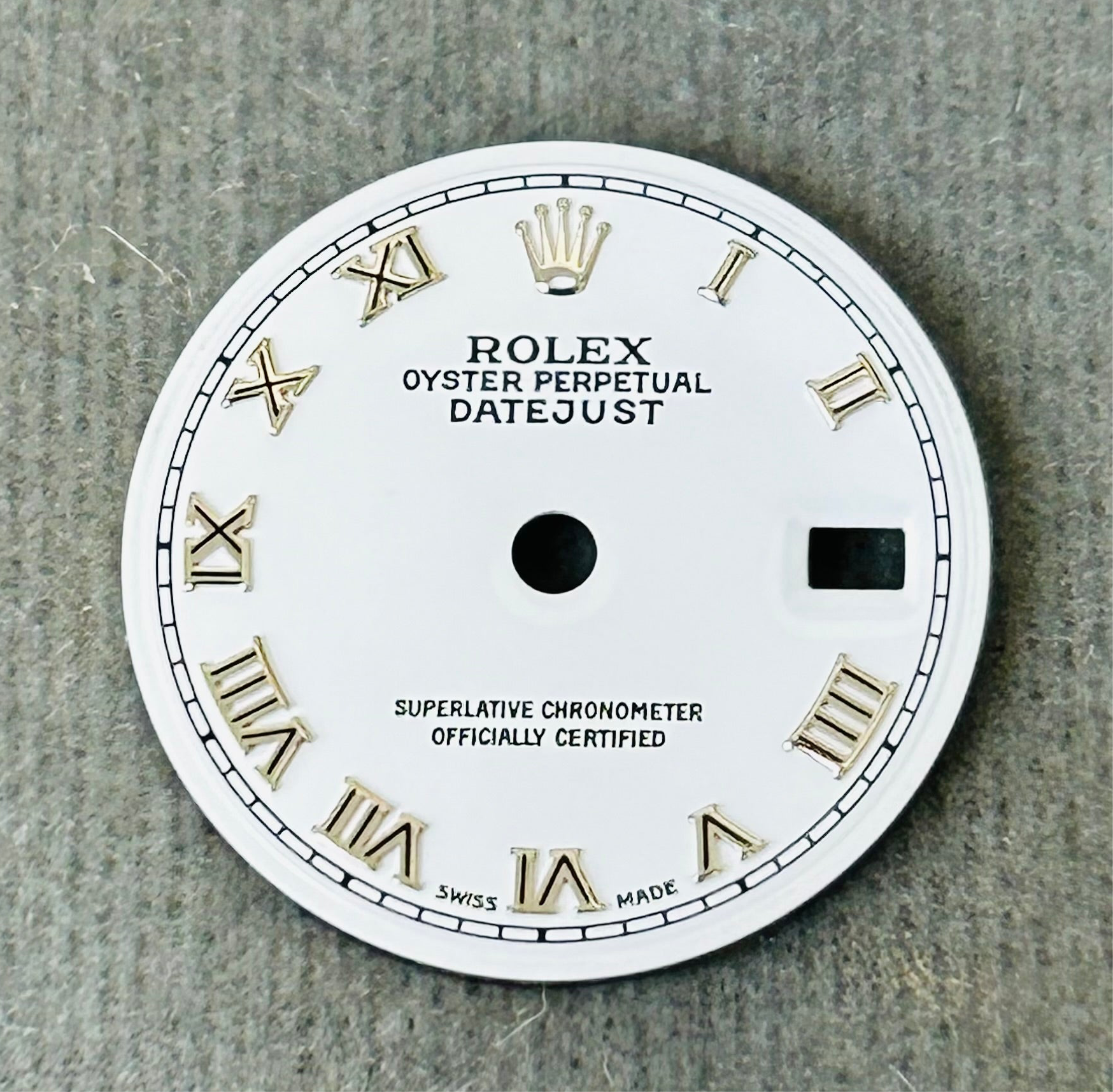 White Roman Numeral Dial for Stainless Steel 26mm Date Rolex