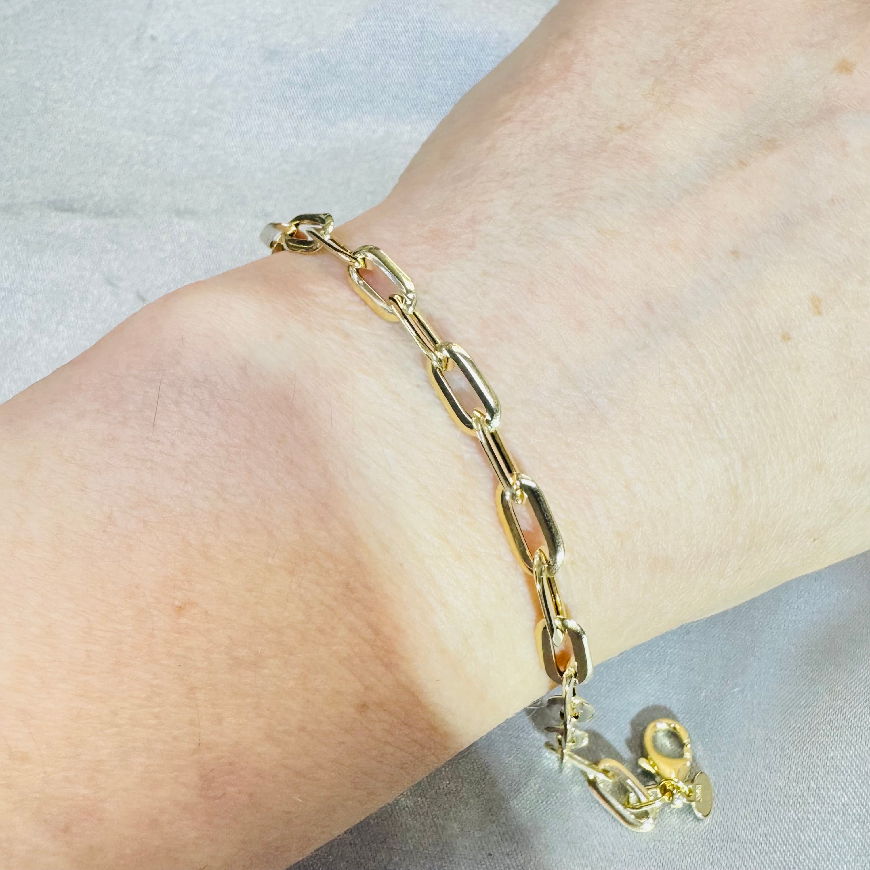 10K Yellow Gold 5mm Paperclip Link Bracelet