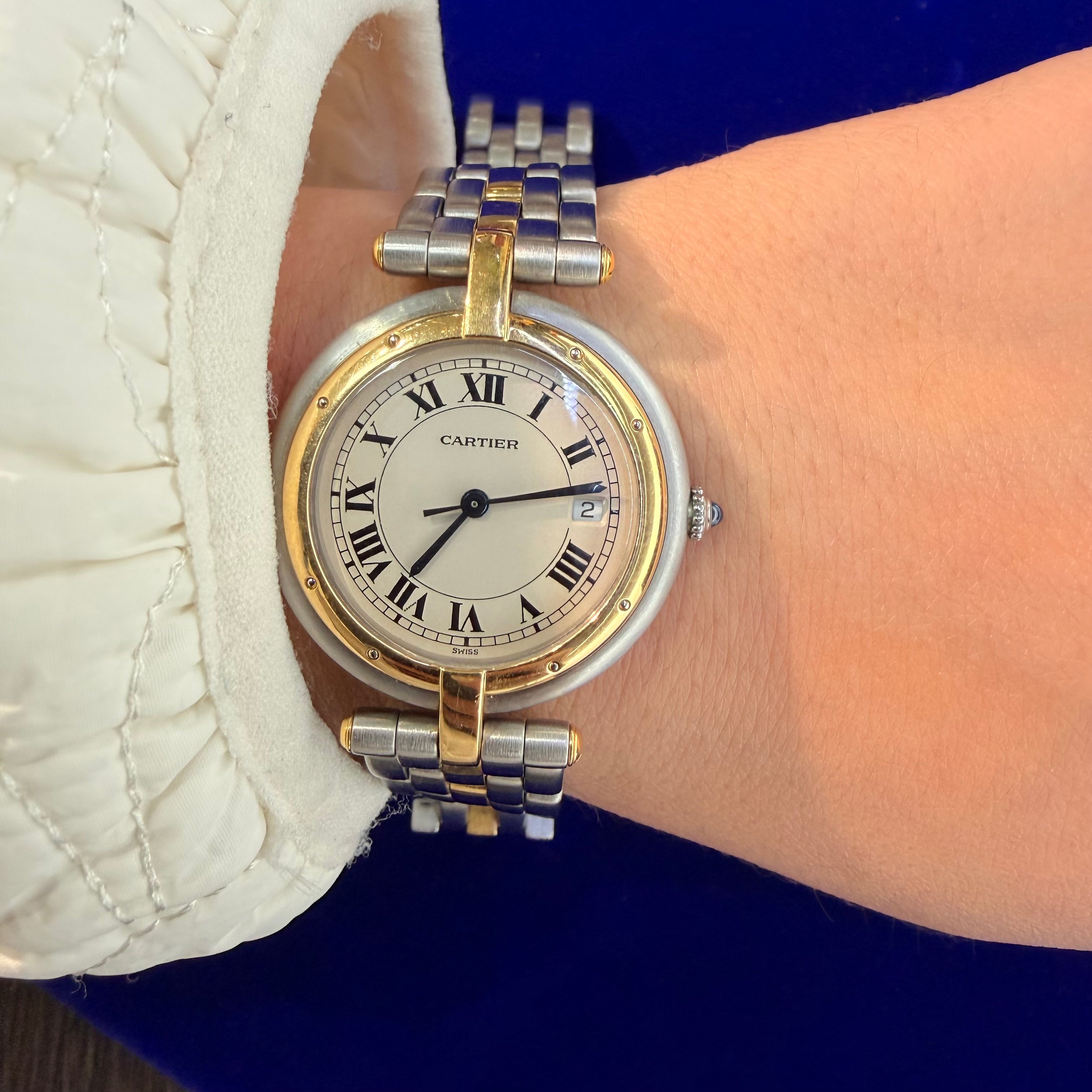 Cartier Vendome 30mm Two-Tone Quartz Watch Circa 1990' 6.25"