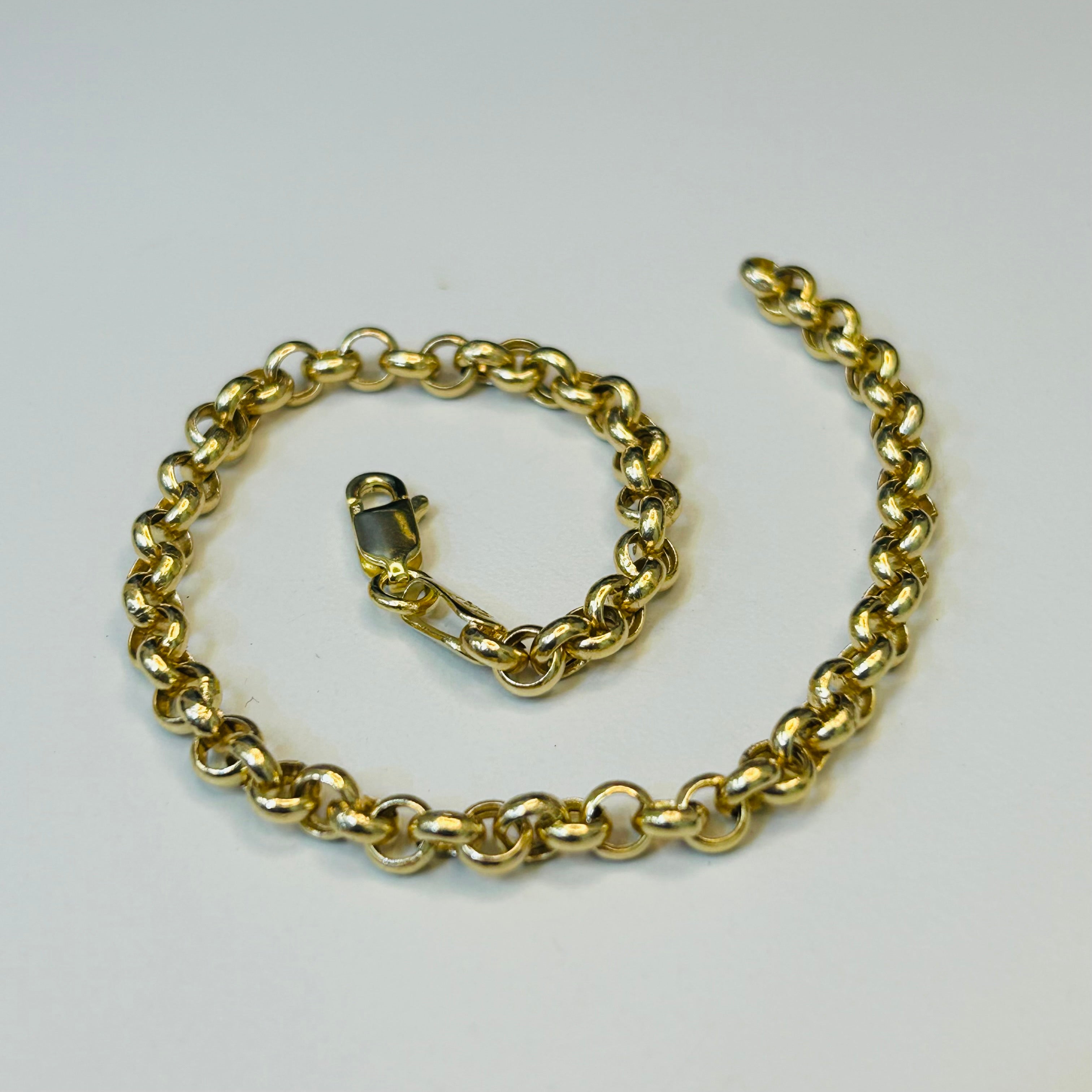 8” 10K 4.3mm 14K Yellow Gold Rolo Chain Bracelet