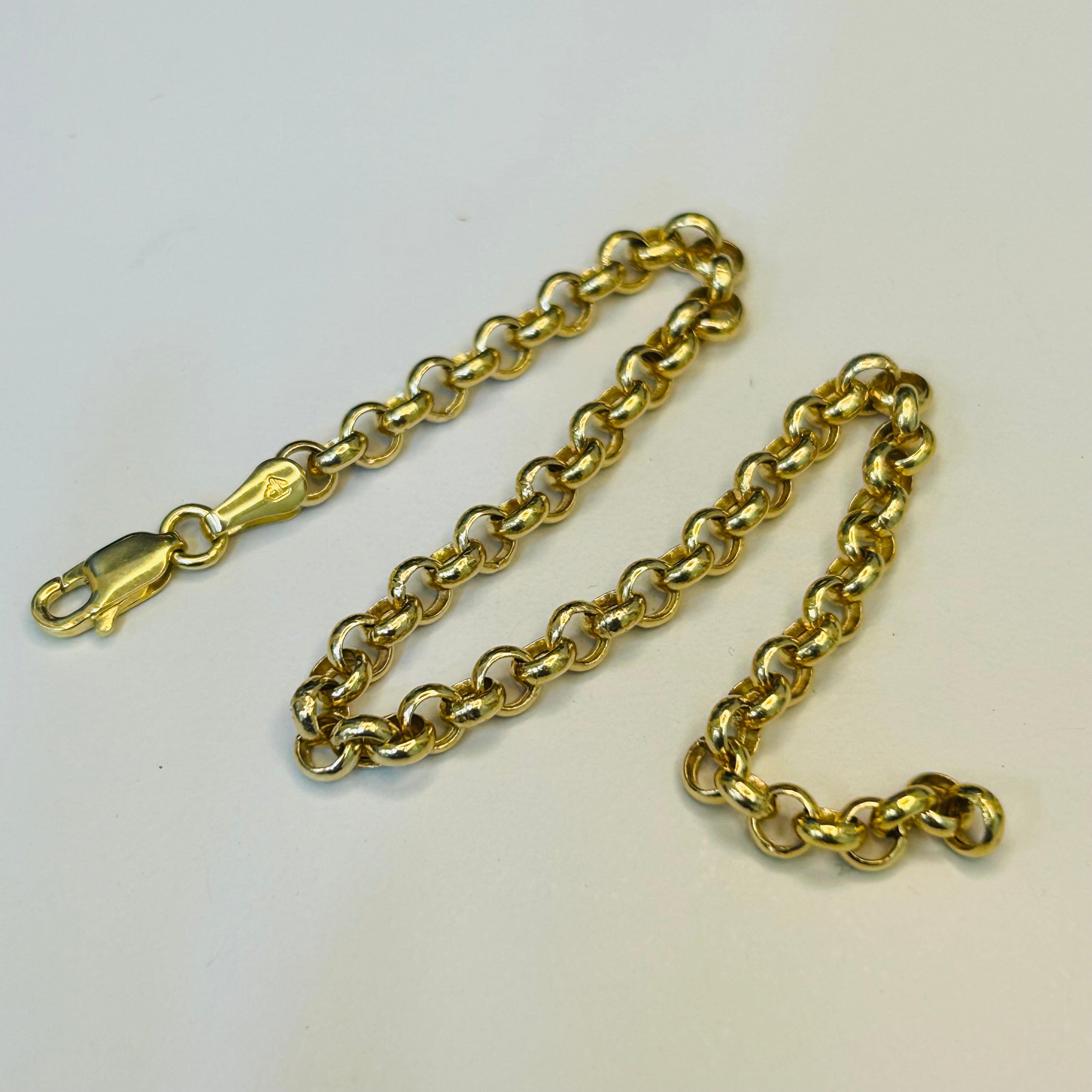 8” 10K 4.3mm 14K Yellow Gold Rolo Chain Bracelet