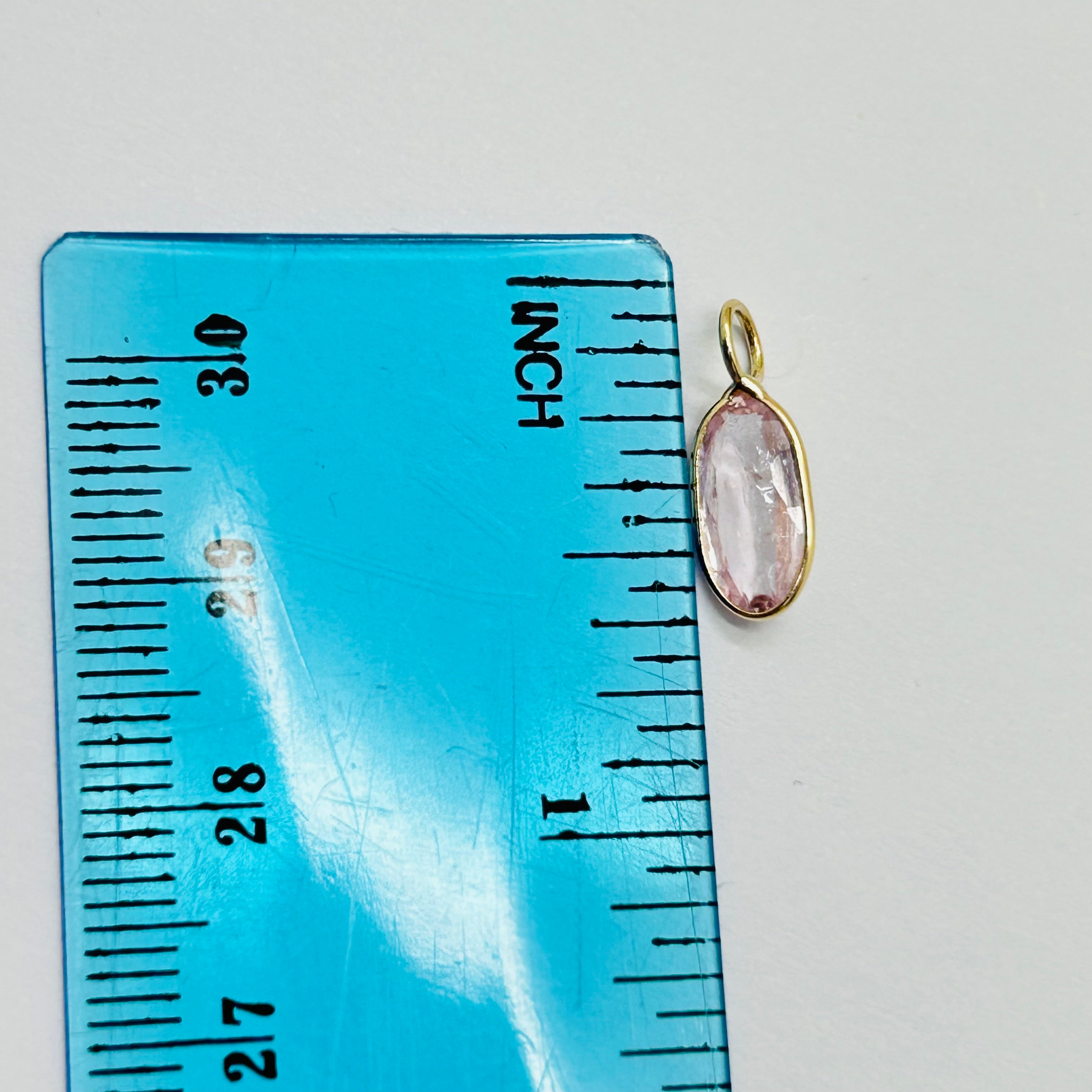 Pretty Pink Imperial Topaz and Solid 14K yellow Gold Gemstone Pendant