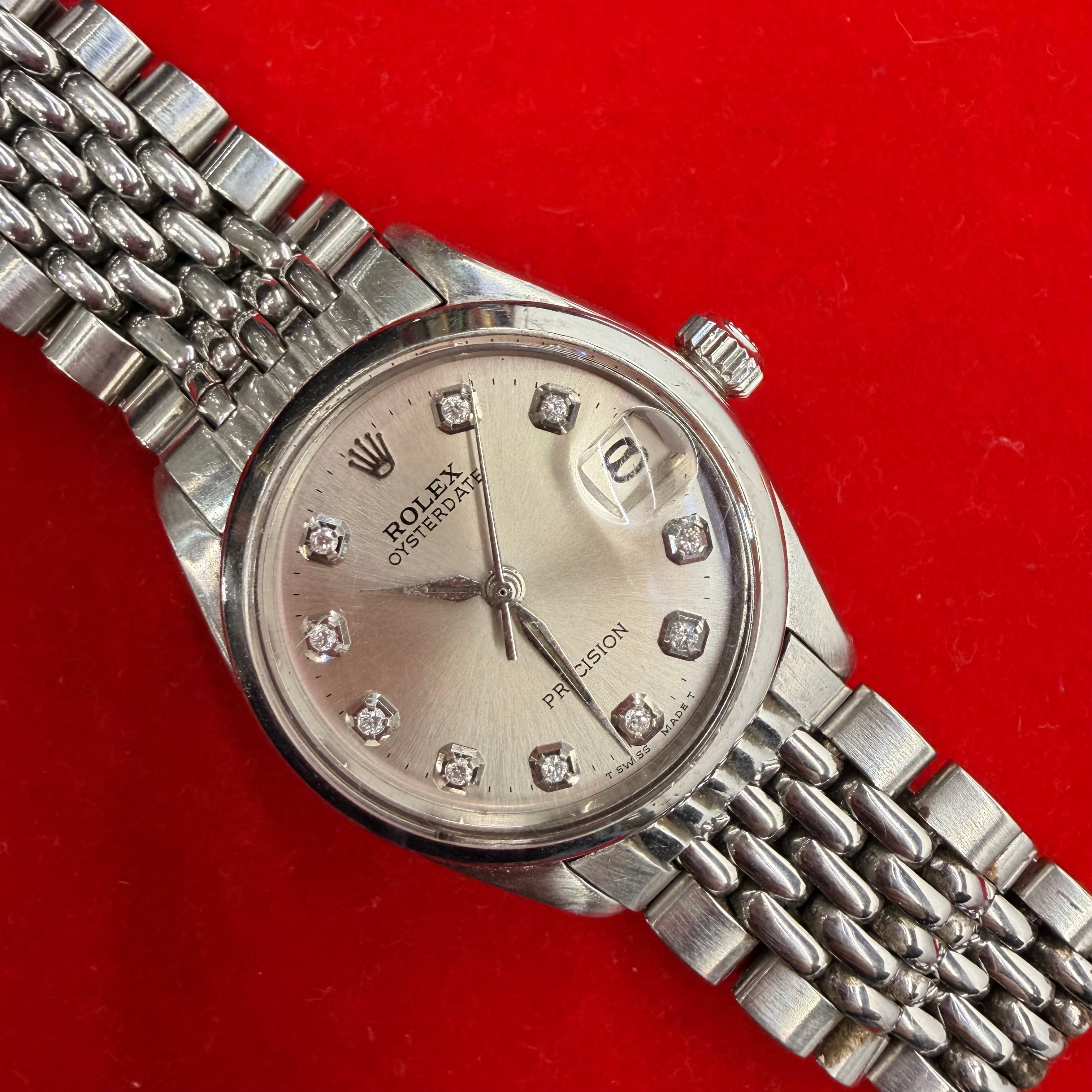 Vintage Stainless Steel 31MM Oysterl Date Rolex Watch Ref.4734 7.5" with papers