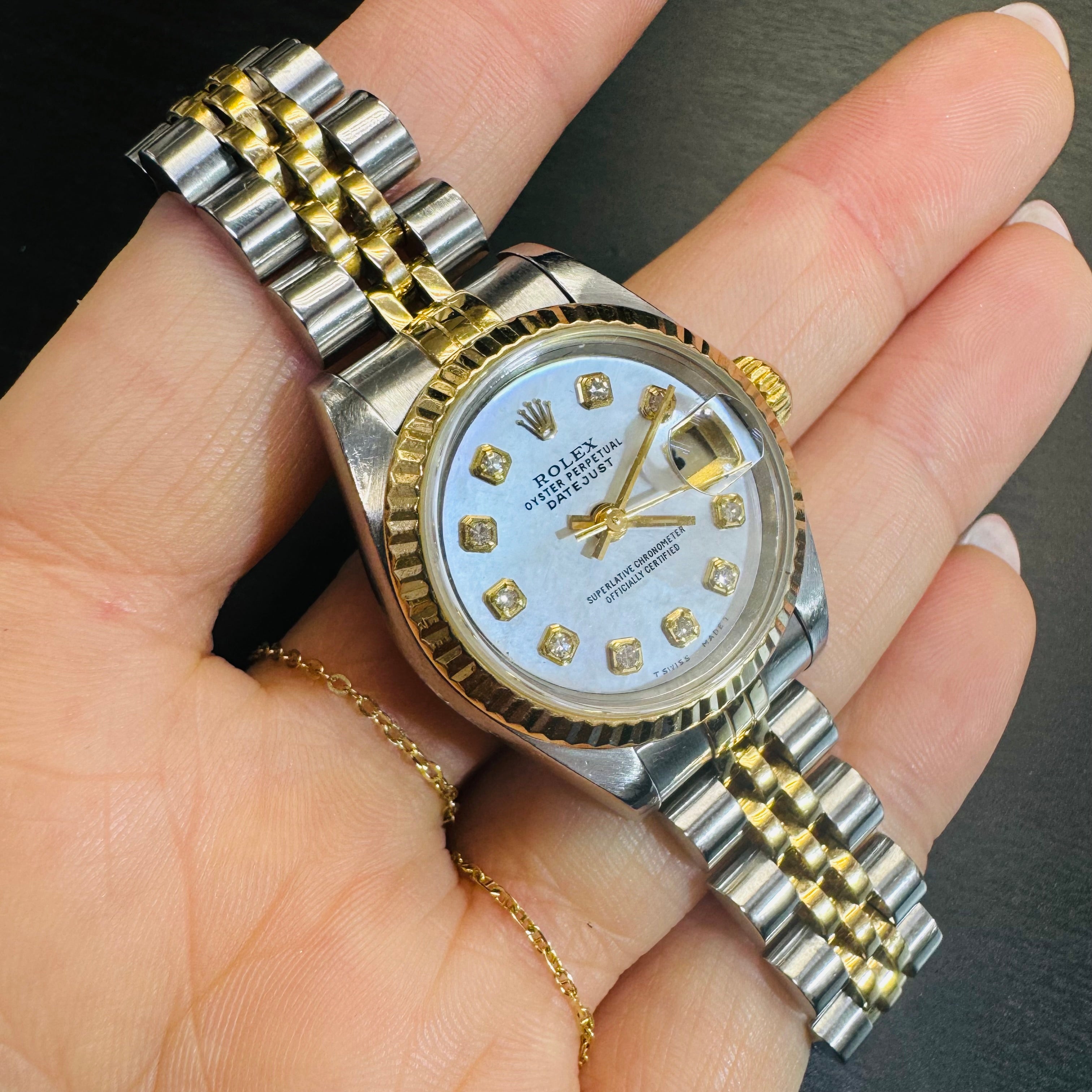 26mm Two Tone Rolex Watch Mother of Pearl Diamond 79173