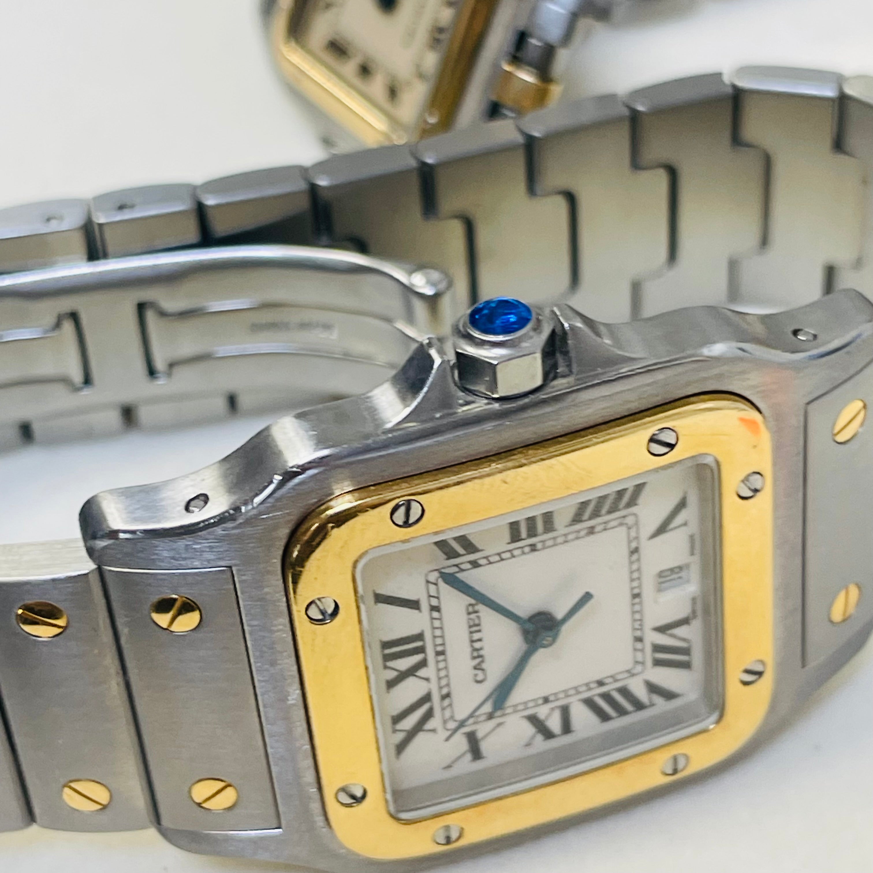 29mm 18K Yellow Gold and Stainless Steel Cartier Santos Large size