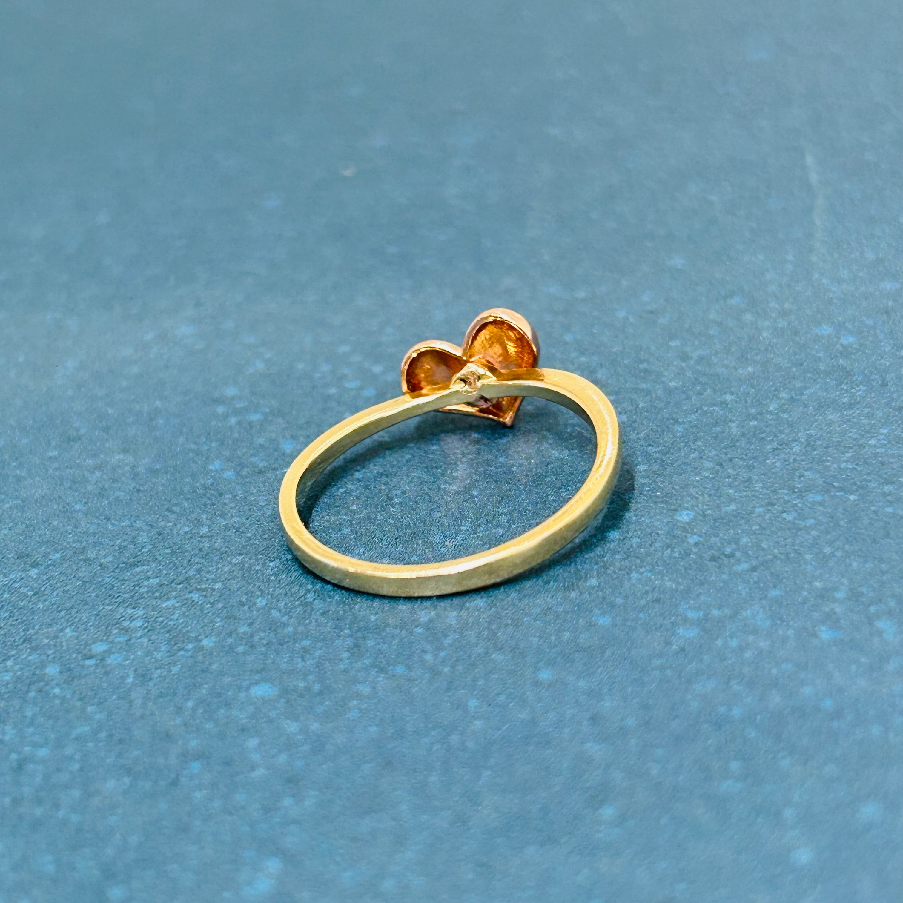 14k Yellow & Rose Gold Heart Ring Size 7