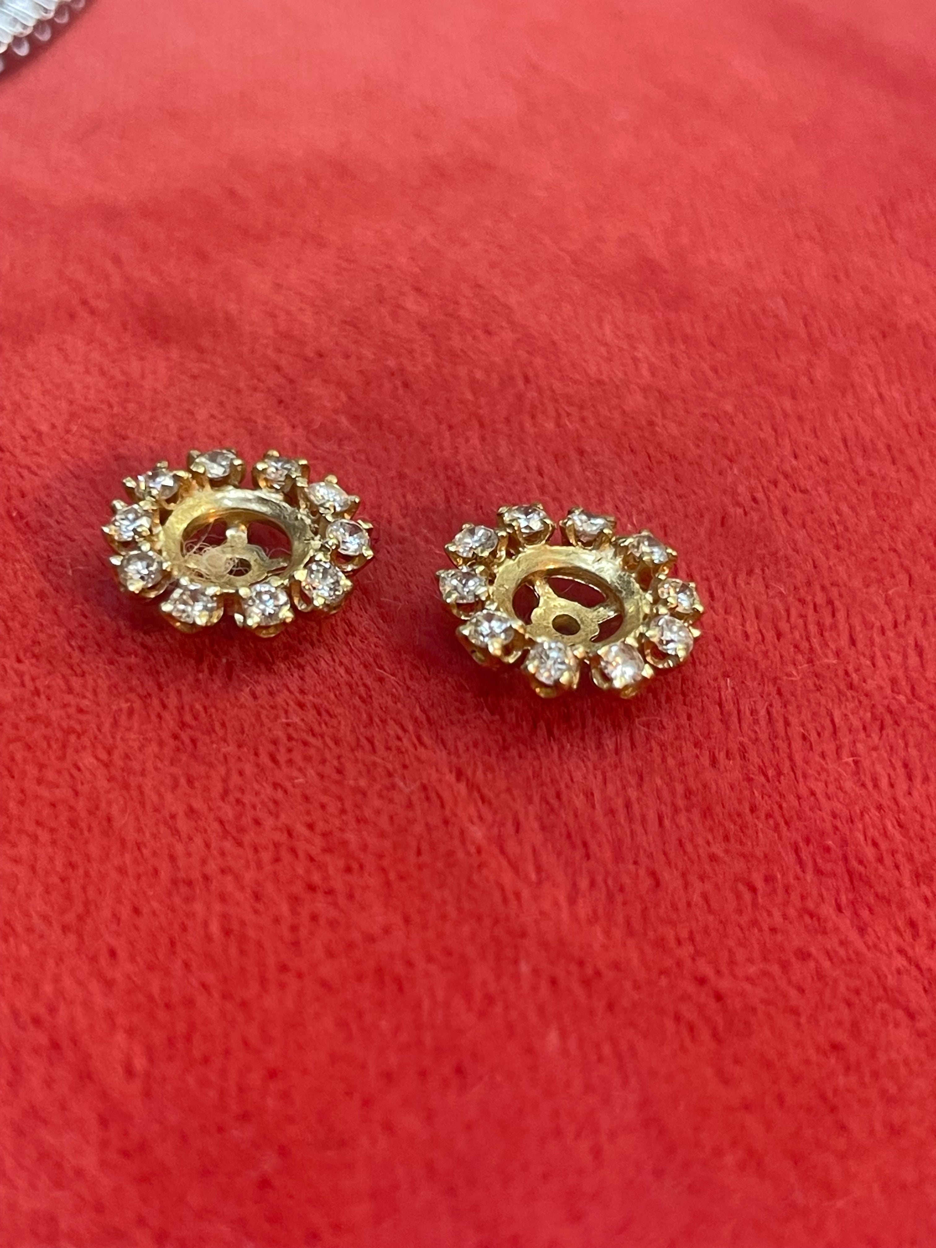 .60CTW Diamond Earring Jackets 14K Yellow Gold