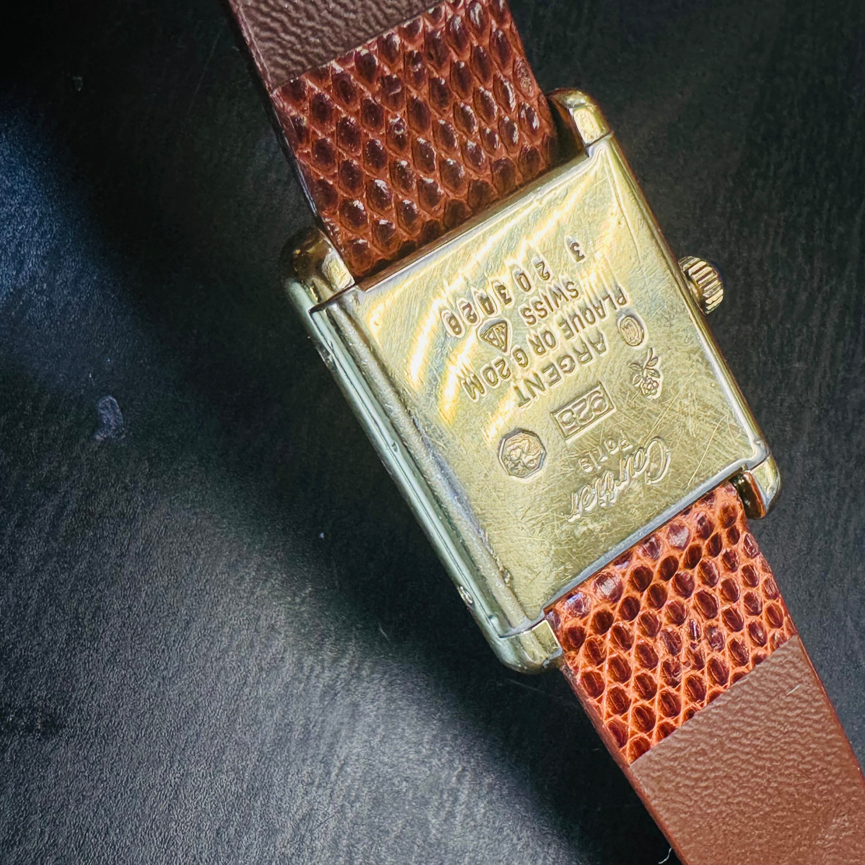 24mm Gold Vermeil Tritone Face Cartier Tank Wristwatch