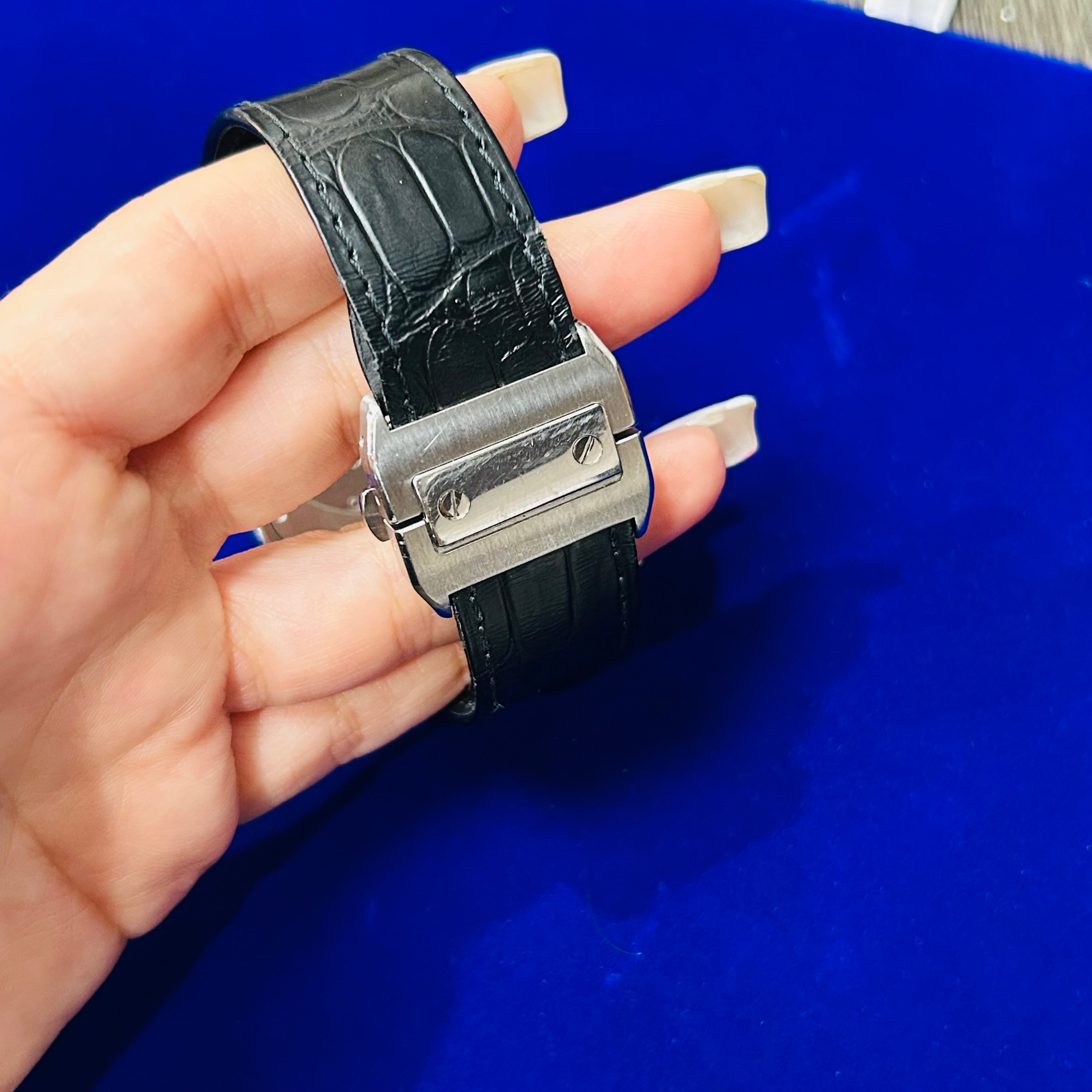 Cartier Santos 100 ExtraLarge Automatic Watch Stainless Steel Silver Roman Dial 40mm