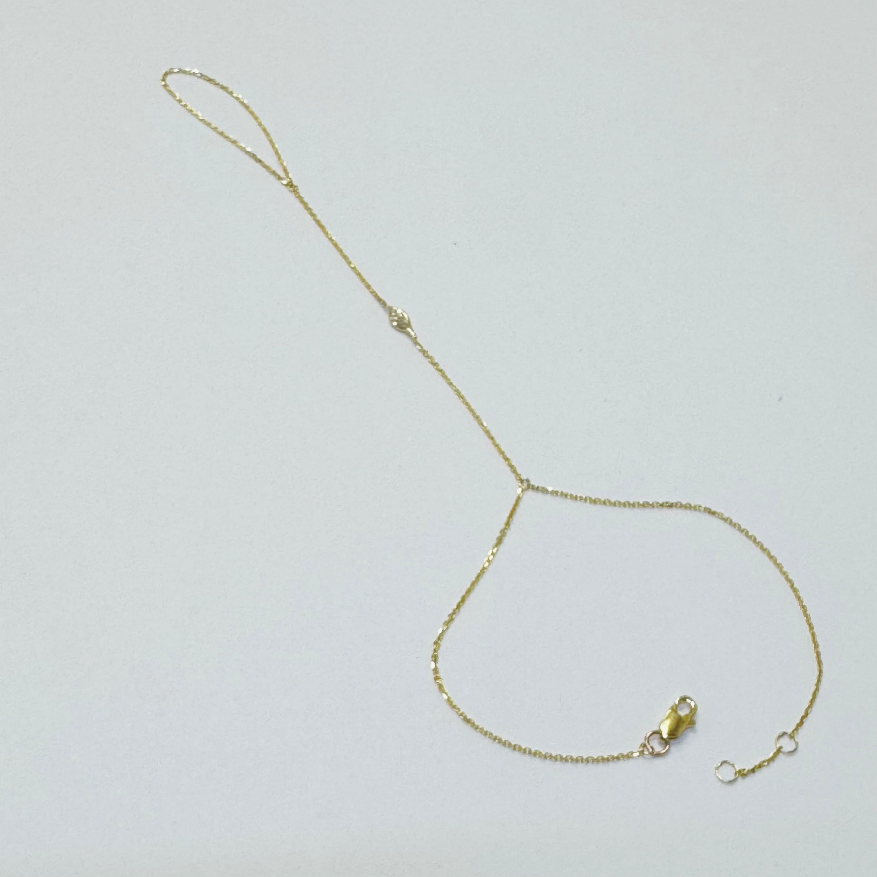 14K Yellow Gold Marquis Diamond HandChain