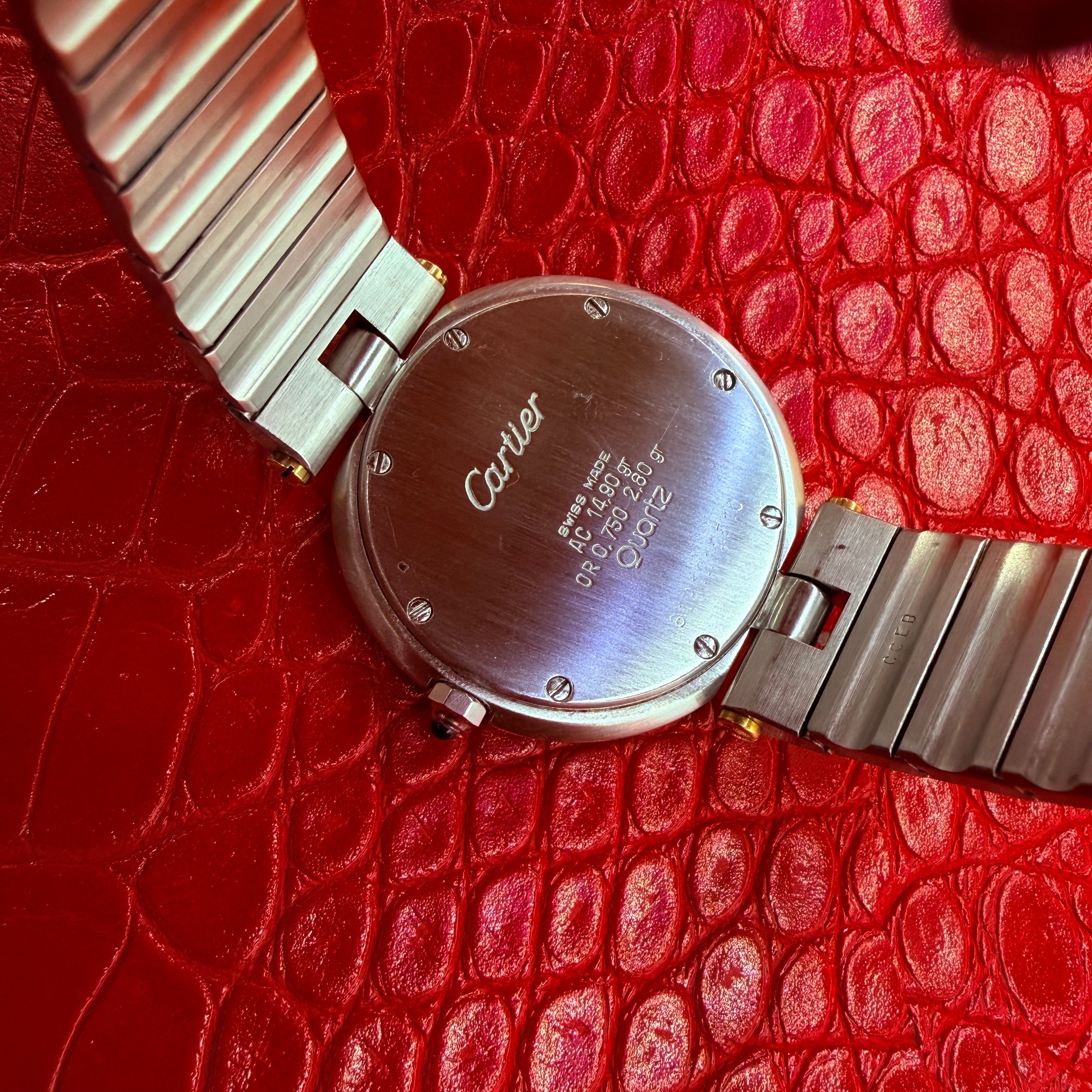 Cartier Santos Ronde “Ghost Dial” 18K & Stainless Steel Quartz Wrist Watch 6.5”