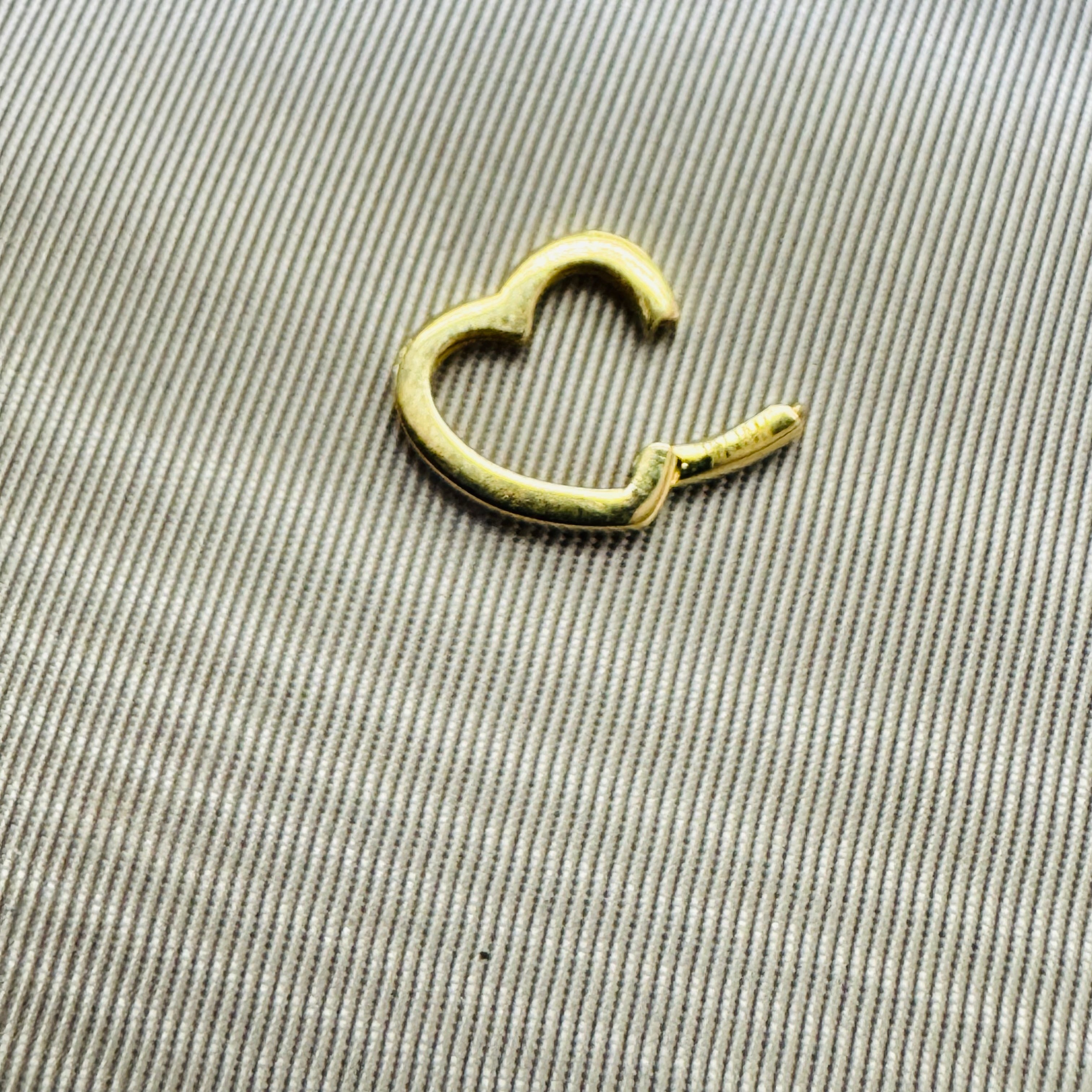 Solid 14K Gold Heart Charm Connecter