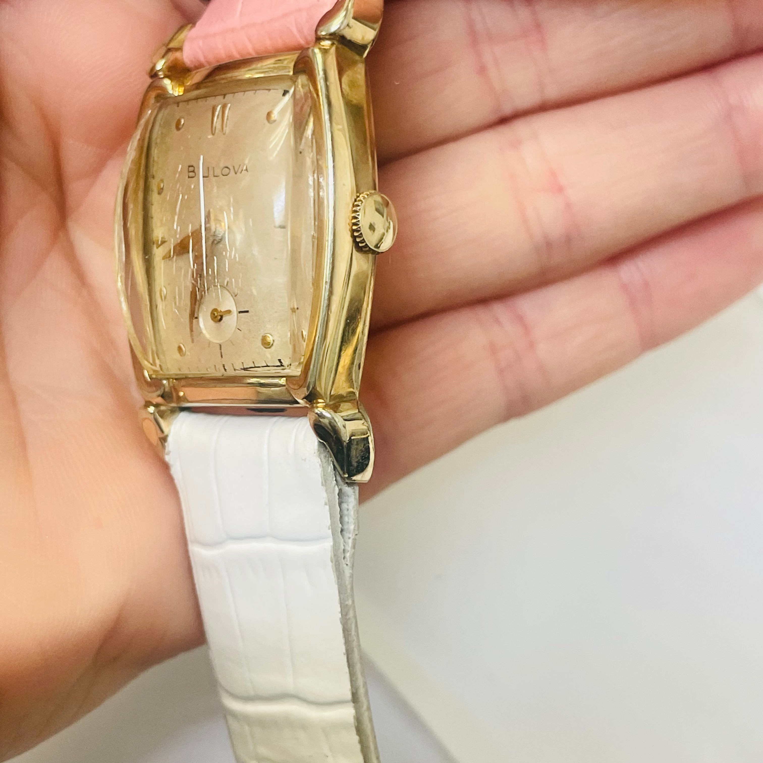 26mm Vintage Art Deco Bulova Gold Filled Tank Wrist Watch