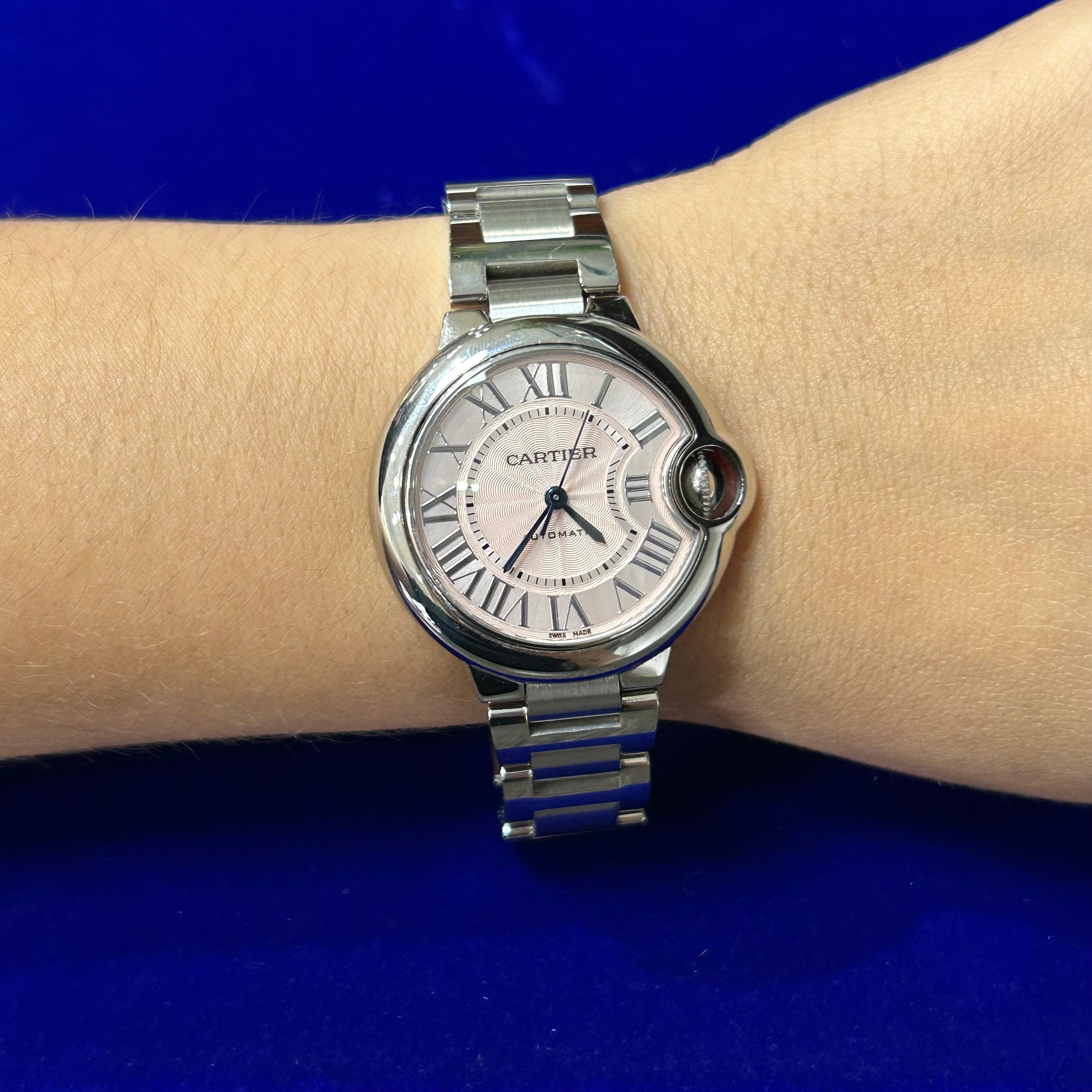 Cartier Ballon Bleu Light Pink  31MM Stainless Steel Automatic  7.25"