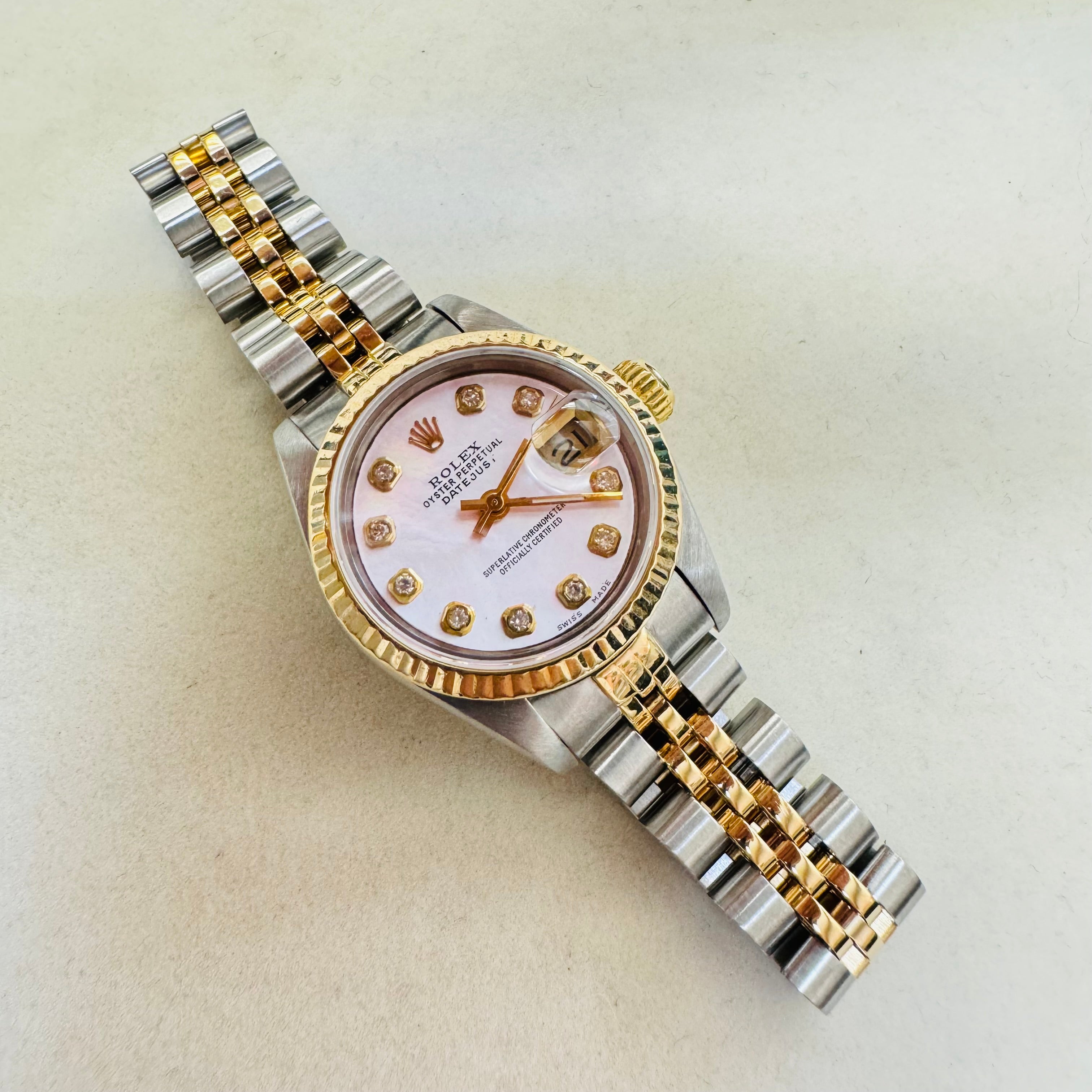 26mm 18K Yellow Gold  Stainless Ladies Rolex President Watch Year 1984