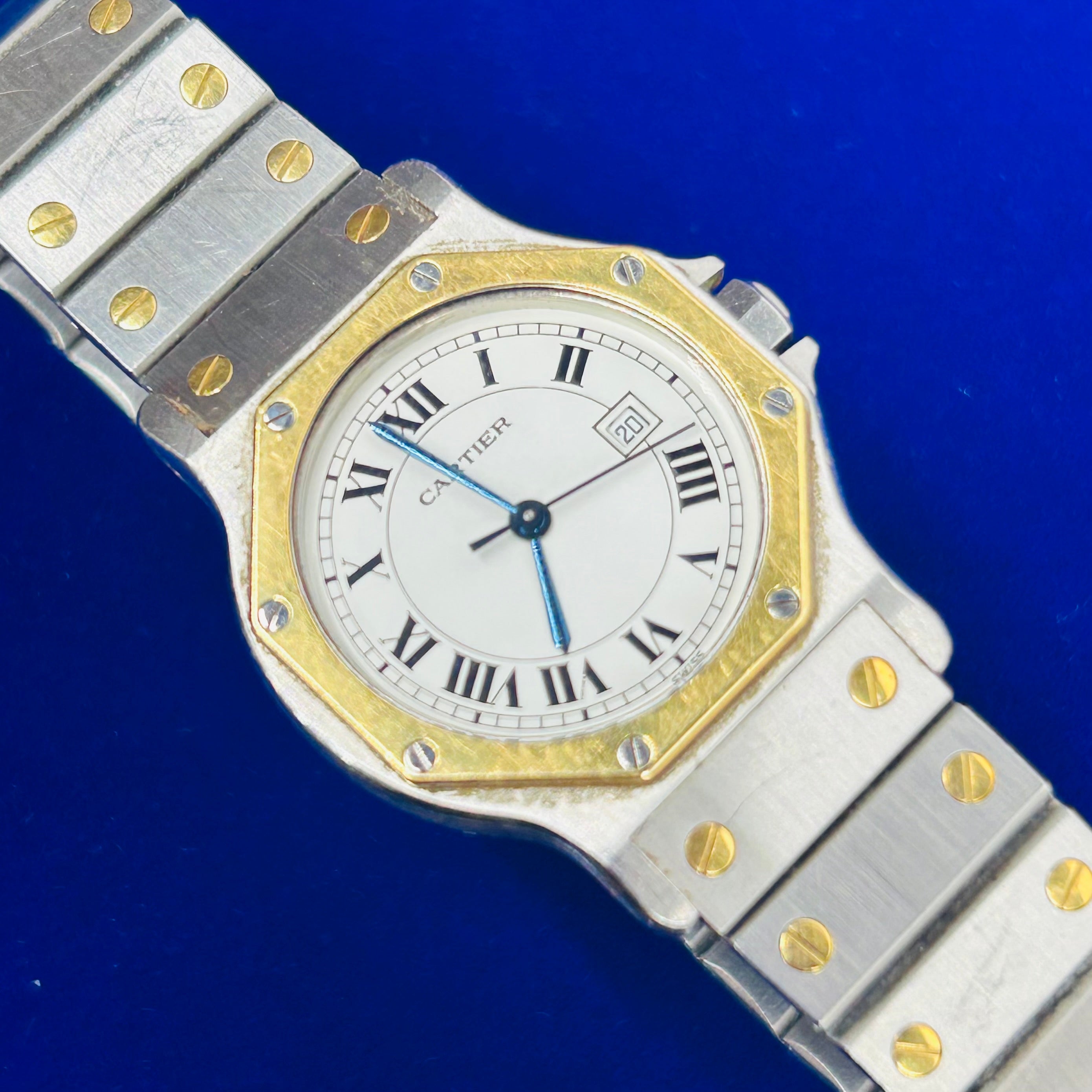 Cartier 18K Yellow Gold & Stainless Steel Octagon Satnos Automatic Wrist