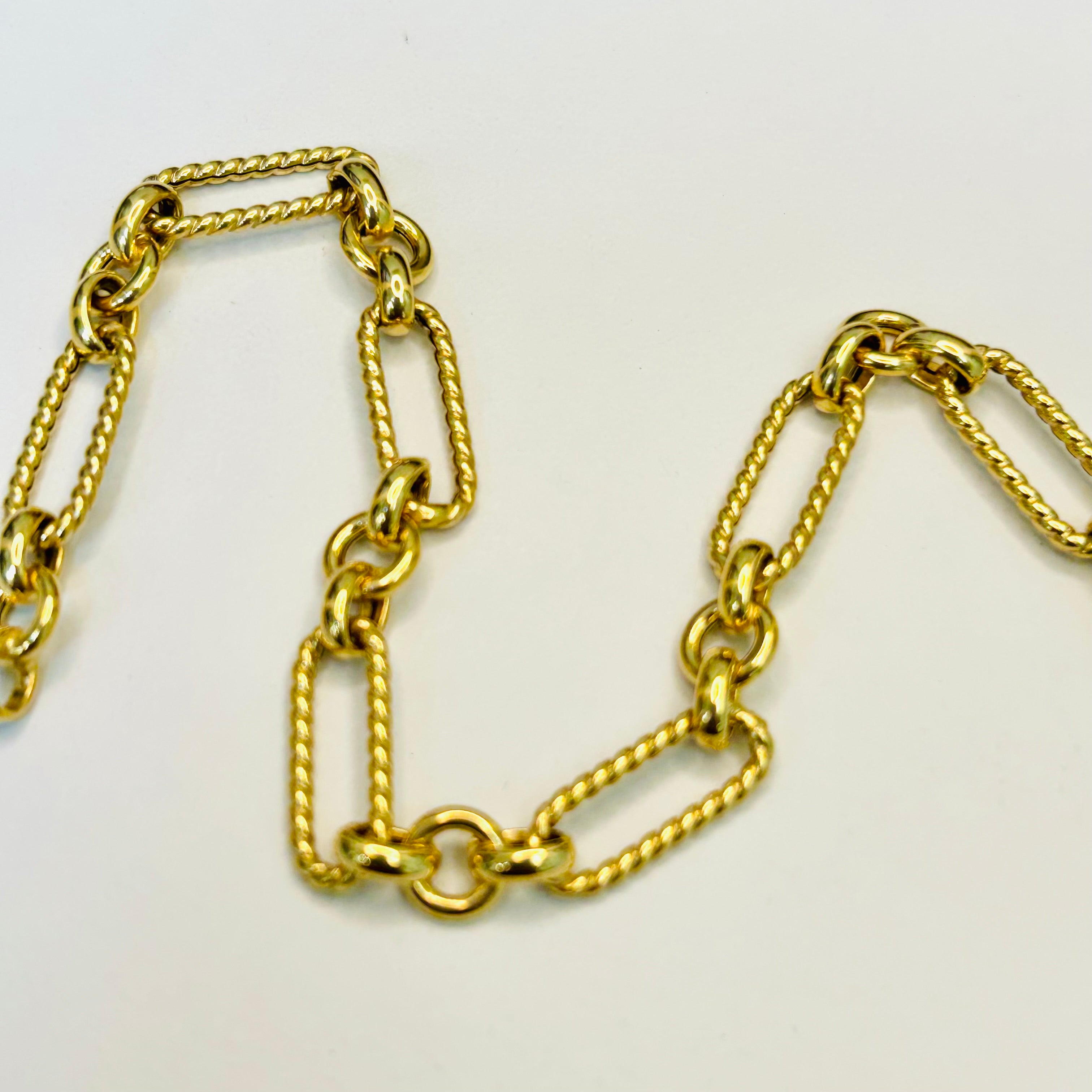 6.5mm 14K Yellow Gold Link Bracelet 7.75”