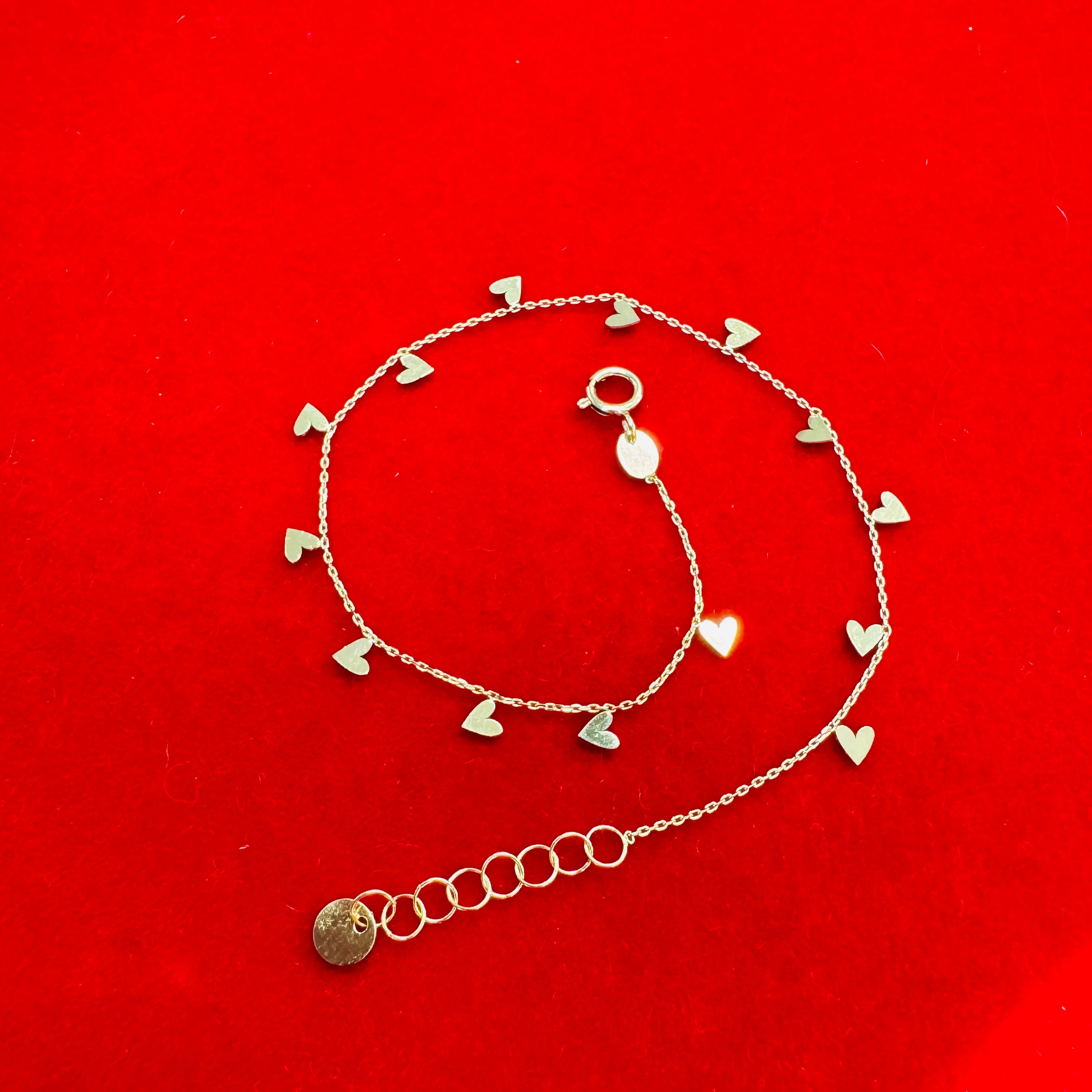 14K Yellow Gold Heart Bracelet