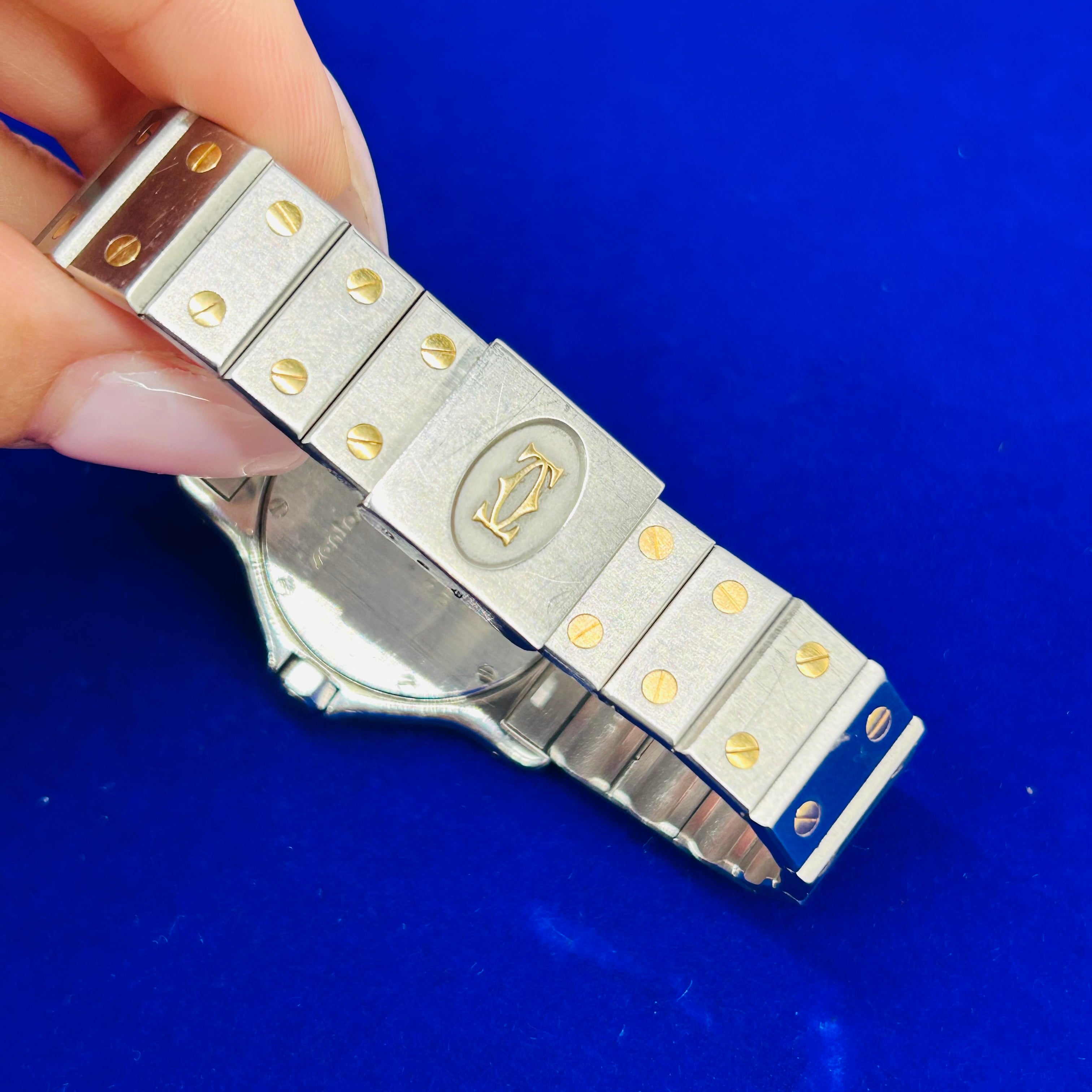 Cartier 18K Yellow Gold & Stainless Steel Octagon Santos Quartz Watch