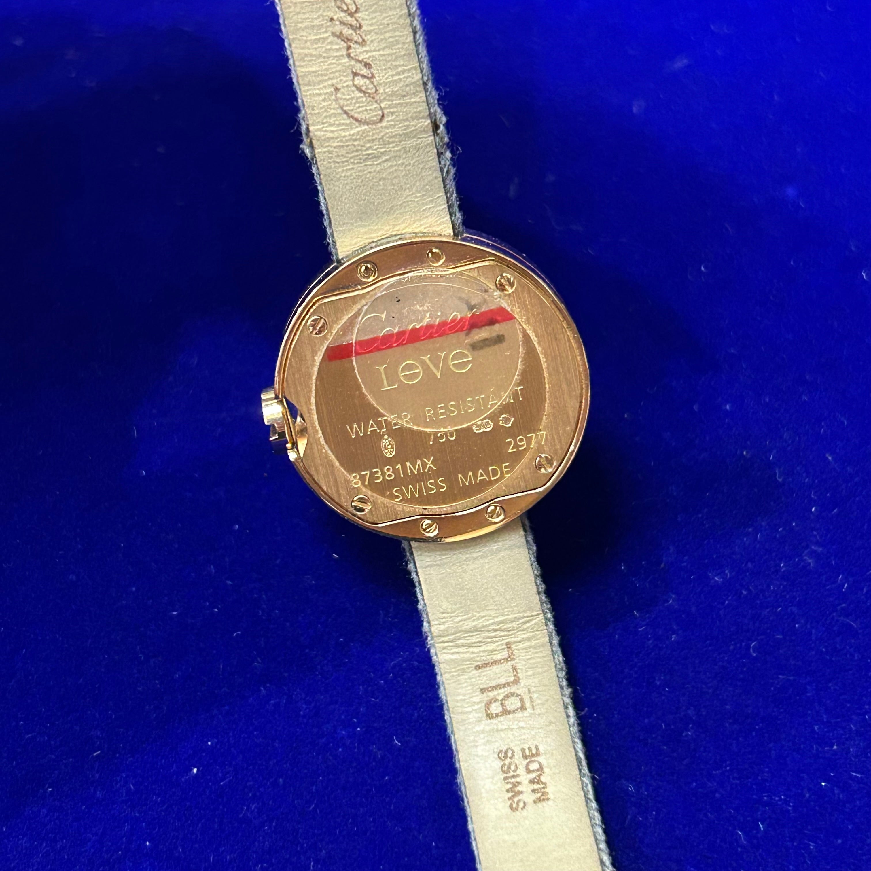 Cartier Love 23mm 18K Rose Gold Diamond-Set Quartz Watch 7.5"