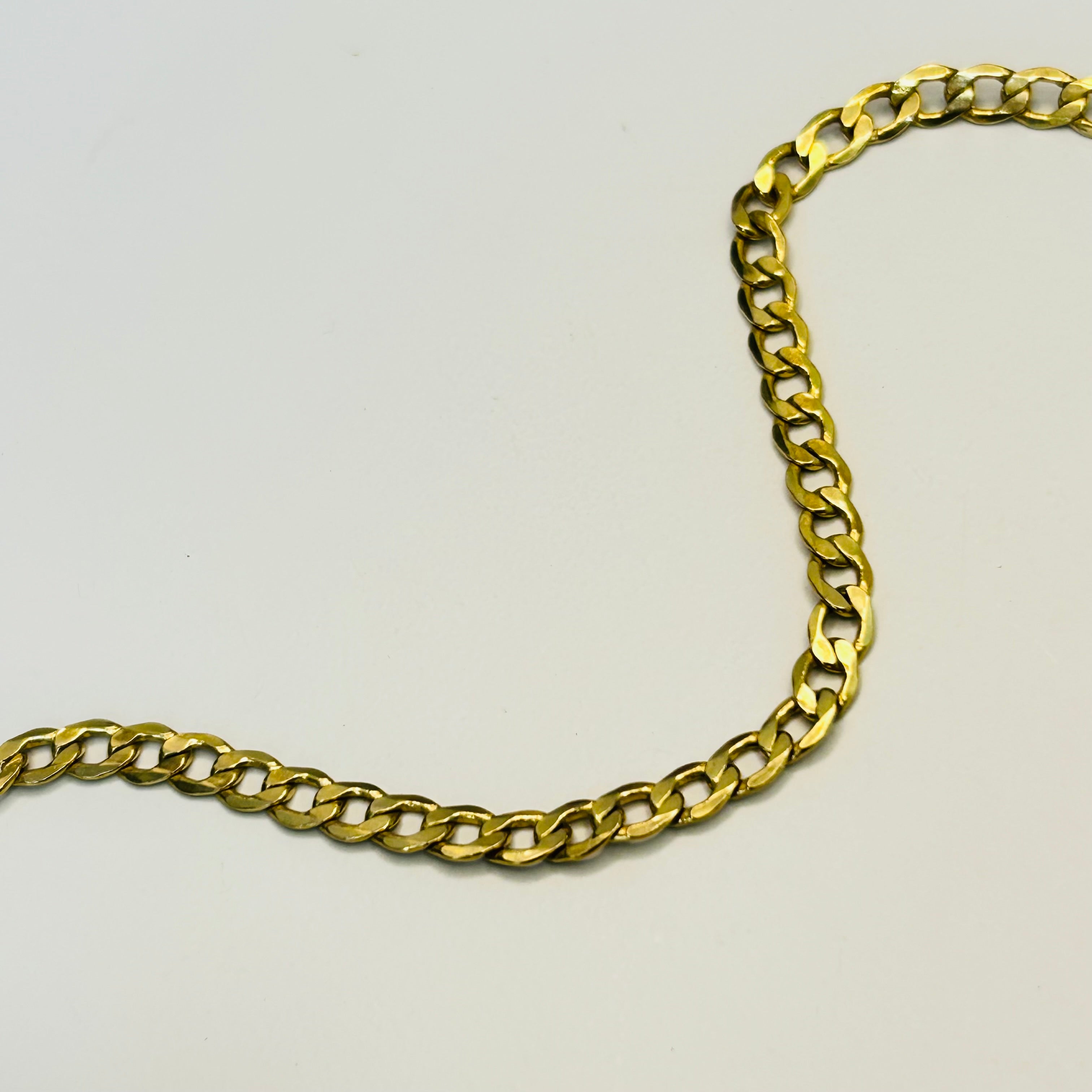 10K 4.2mm Yellow Gold Cuban Curb Link Bracelet 7.25”