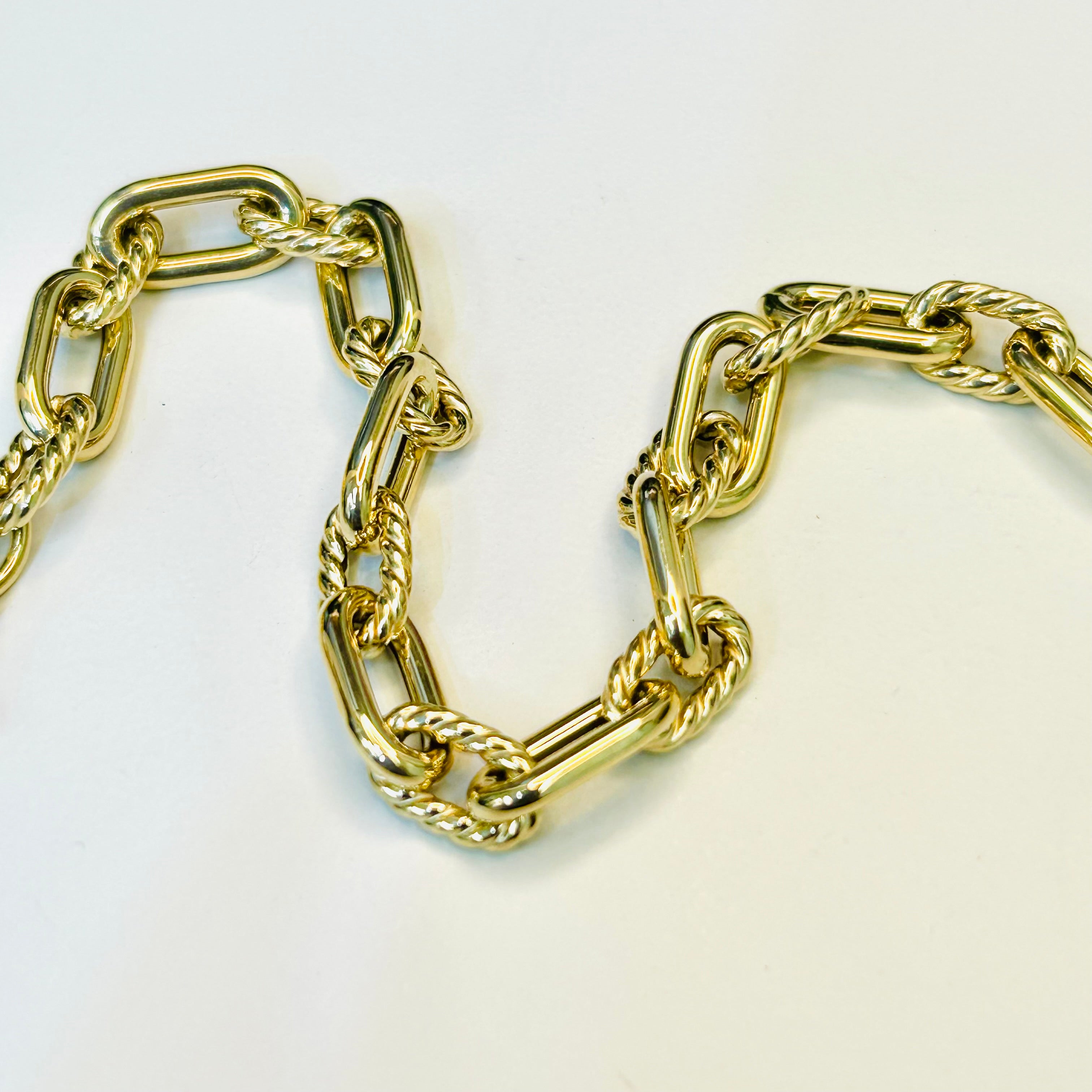 6.8mm 14K Yellow Gold Link Bracelet 7.25"