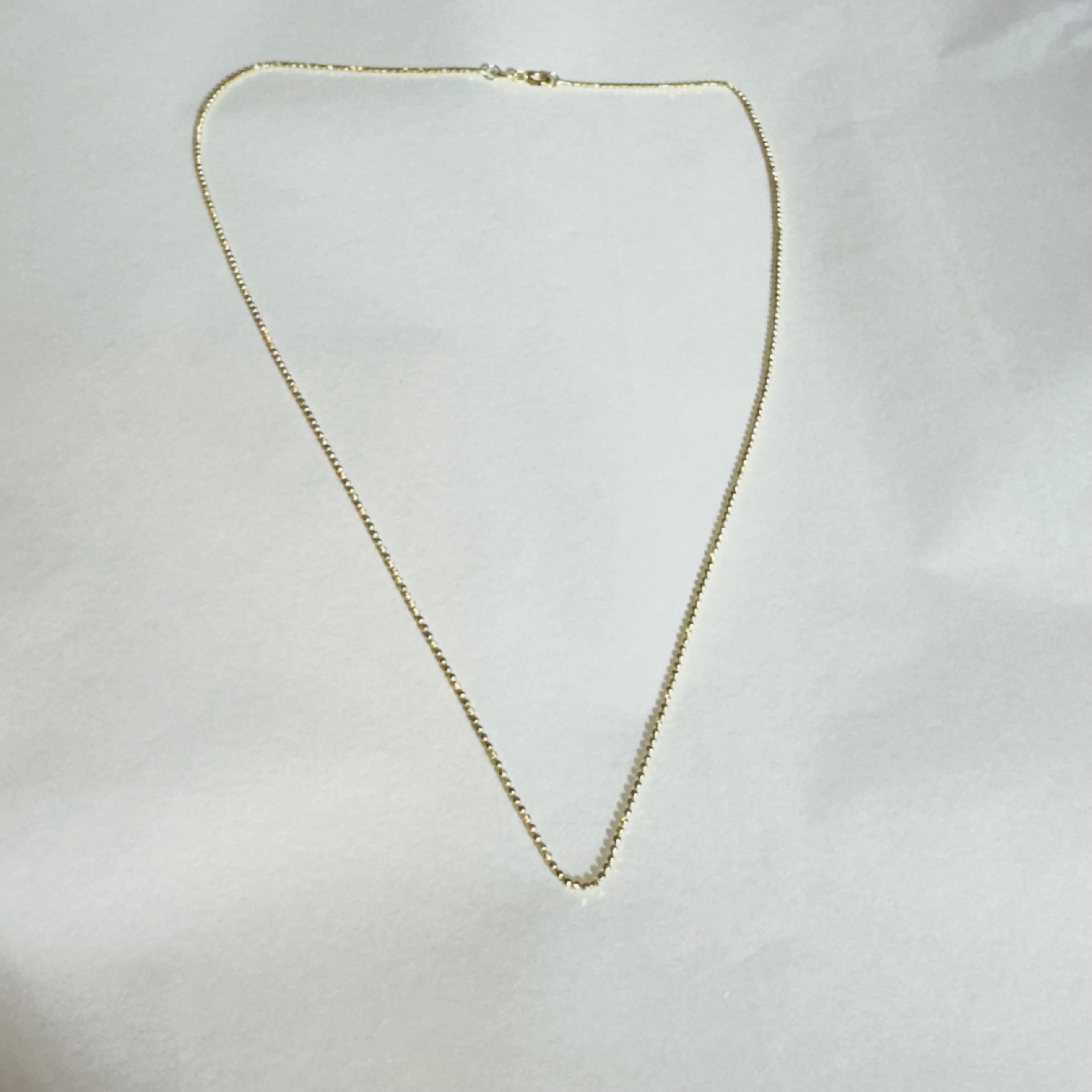 20” 1mm Solid 14K Yellow Gold  Ball Chain Necklace
