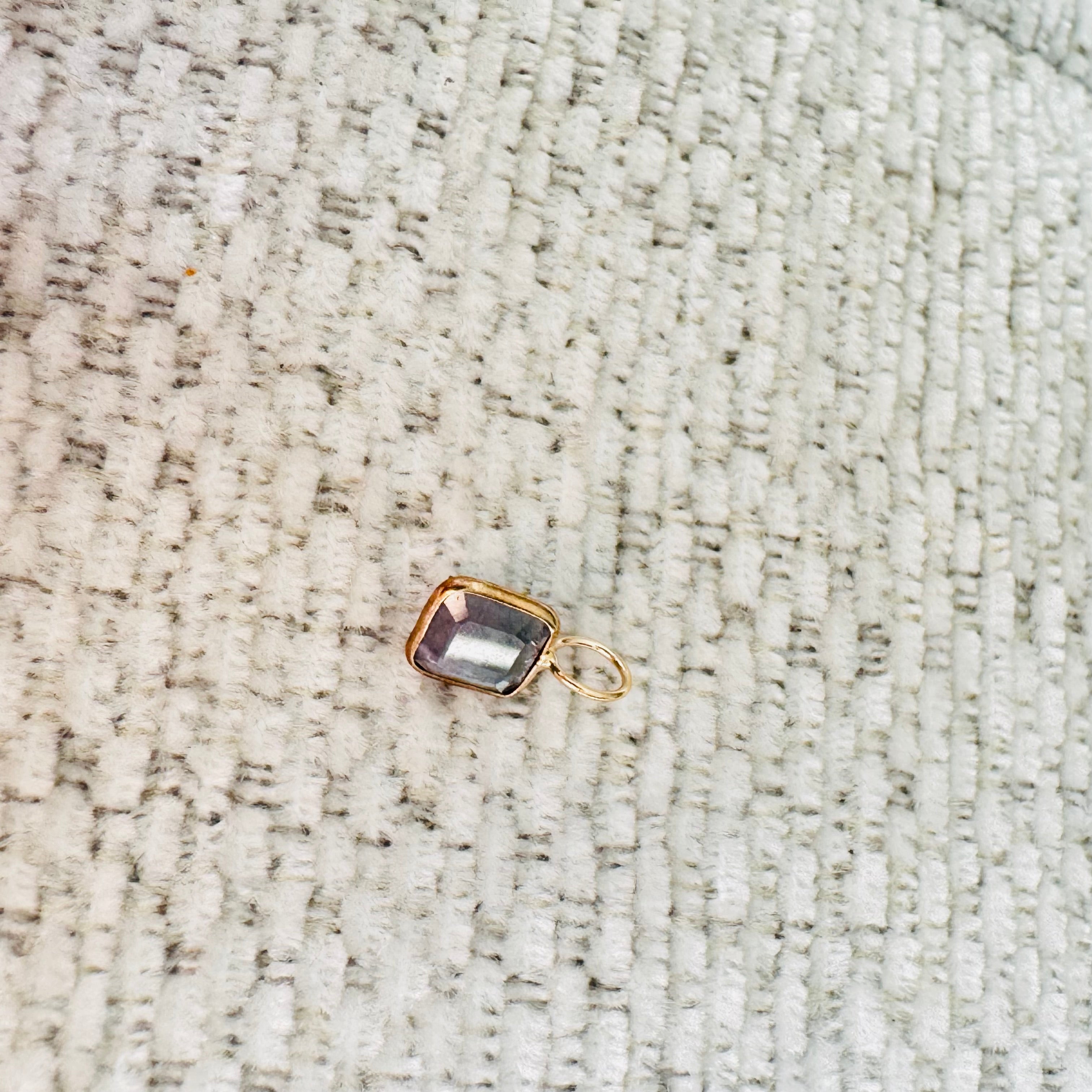 Bi Color Tourmaline 14K Yellow Gold Charm Pendant