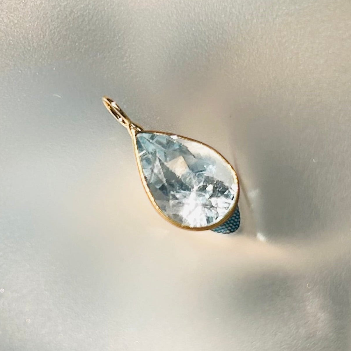 Blue Topaz 14K Yellow Gold Charm Pendant